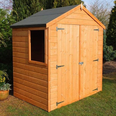 Bute Shiplap 4ft x 6ft Double Door Apex Shed w/ Window - Hot Tub Shop