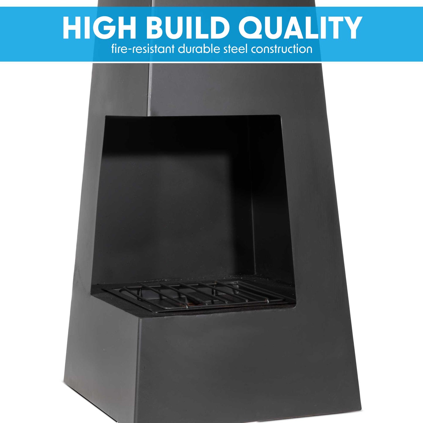 Pyramid Chiminea - Black Steel