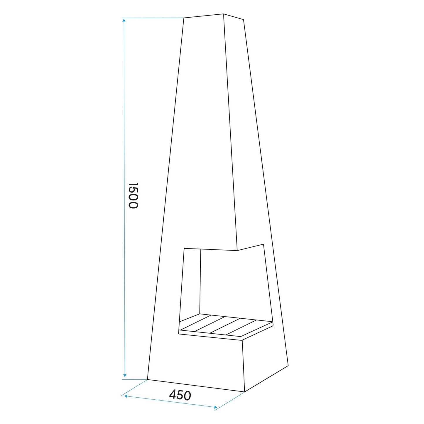 Pyramid Chiminea - Black Steel