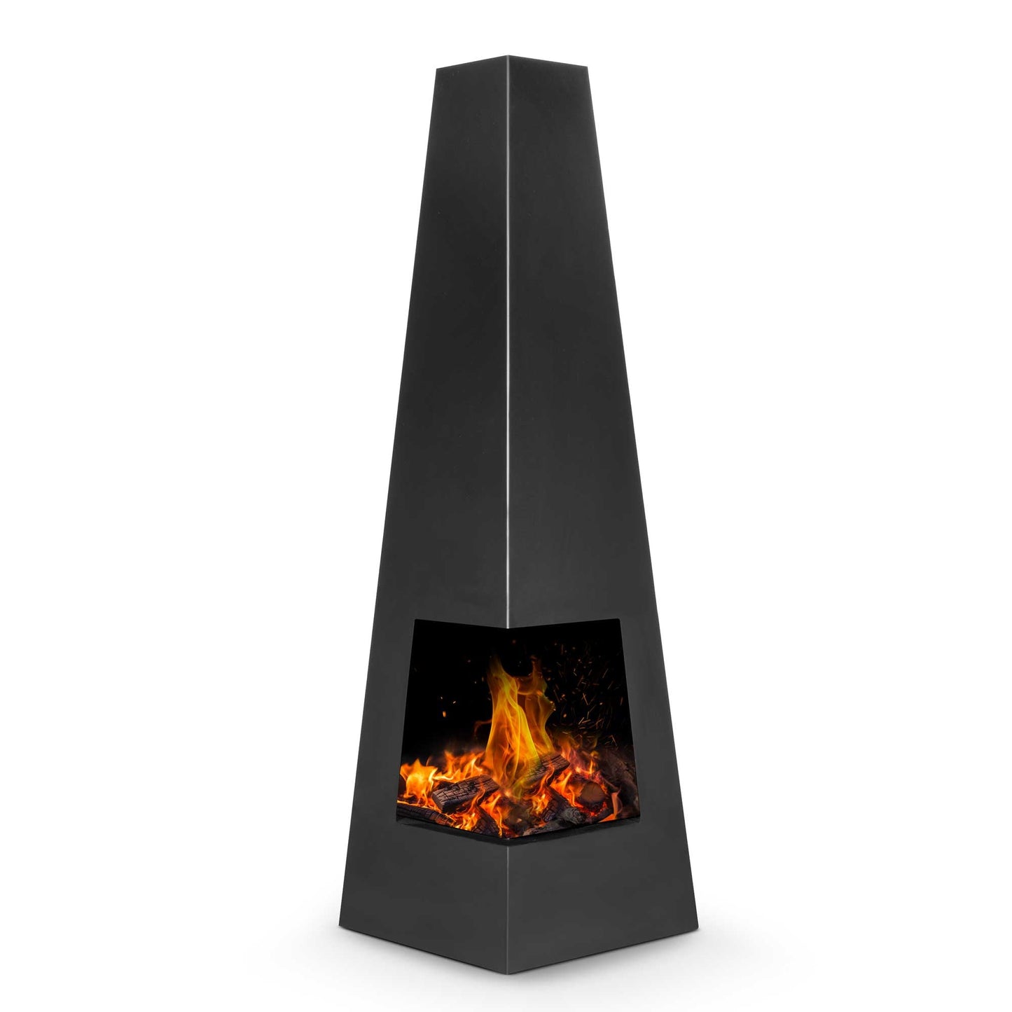 Pyramid Chiminea - Black Steel