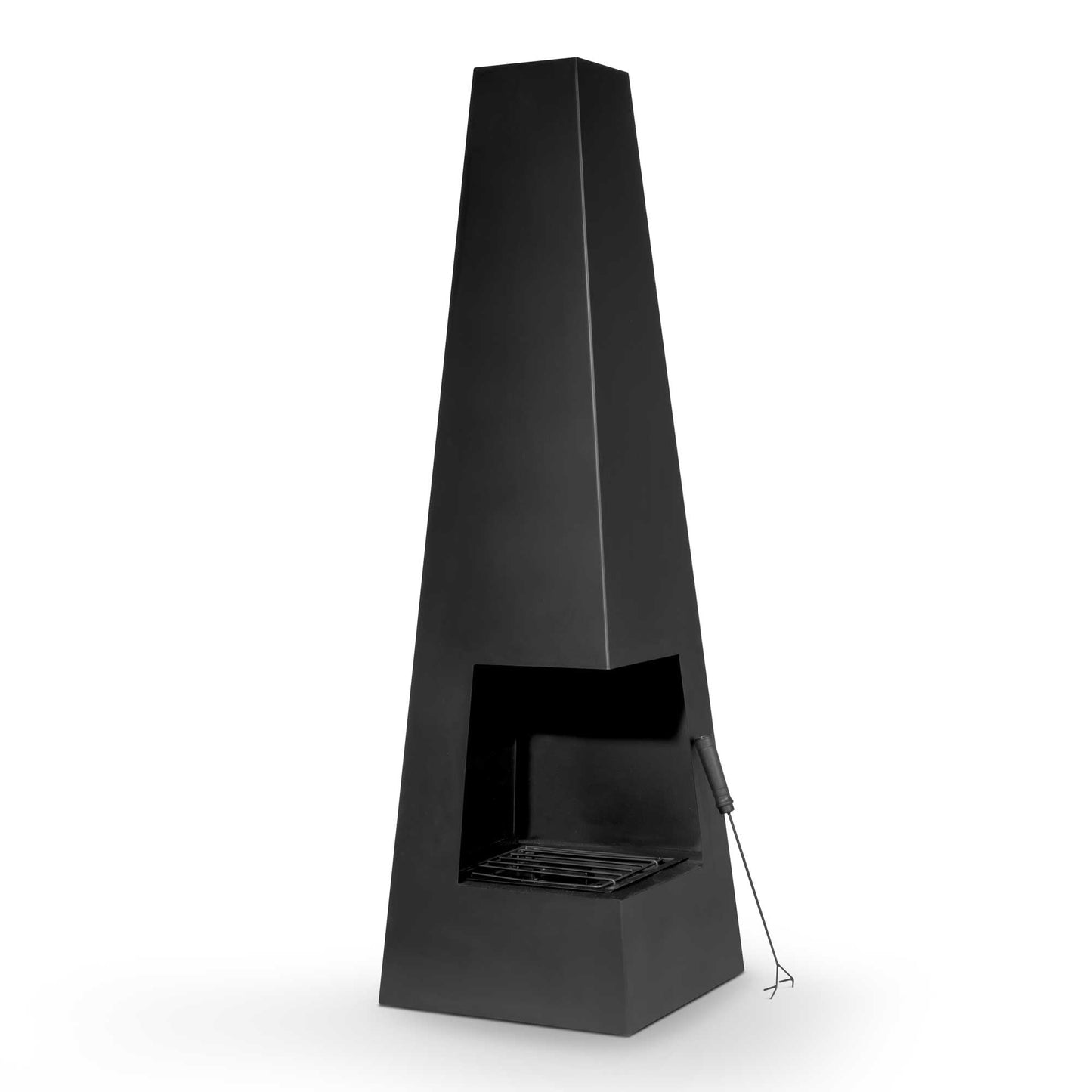 Pyramid Chiminea - Black Steel