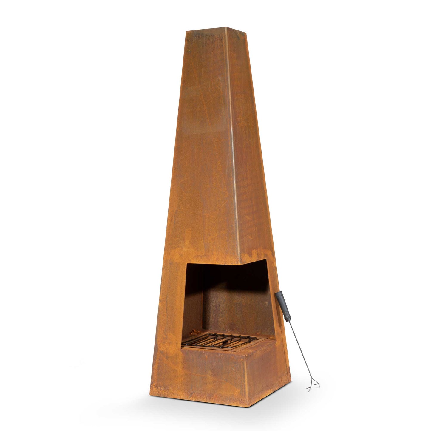 Pyramid Chiminea - Corten Steel