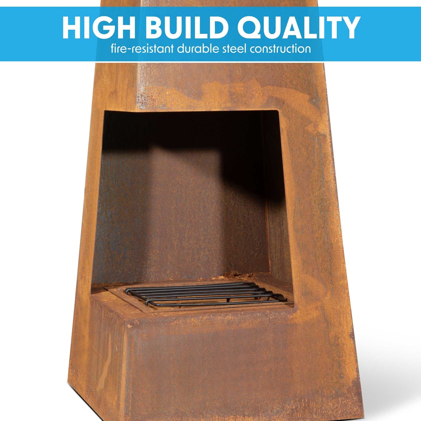 Pyramid Chiminea - Corten Steel