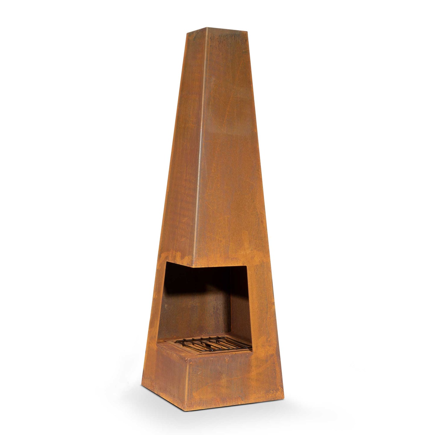 Pyramid Chiminea - Corten Steel
