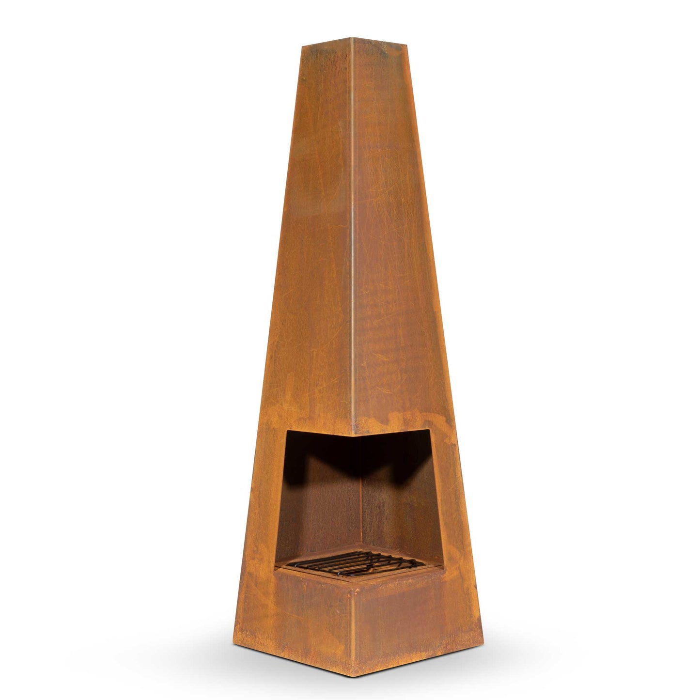 Pyramid Chiminea - Corten Steel
