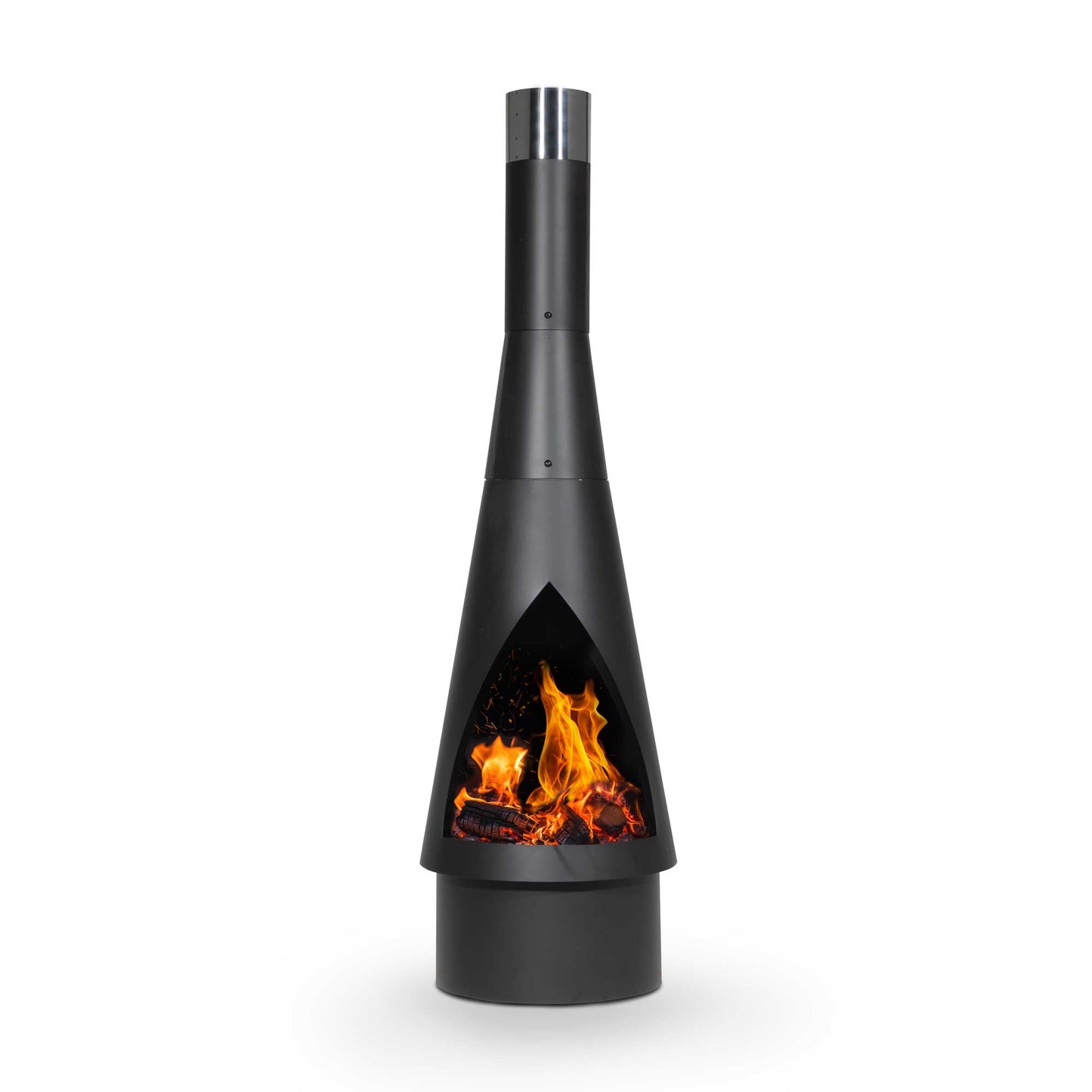 Conical Chiminea - Black Steel