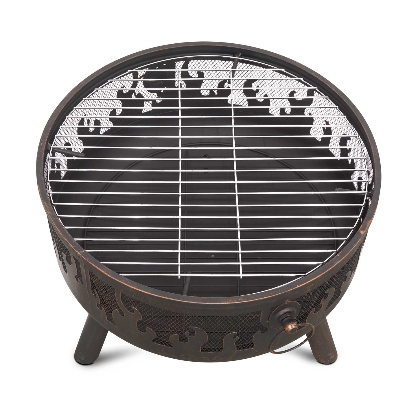 Deluxe Fire Pit With Cooking Grill