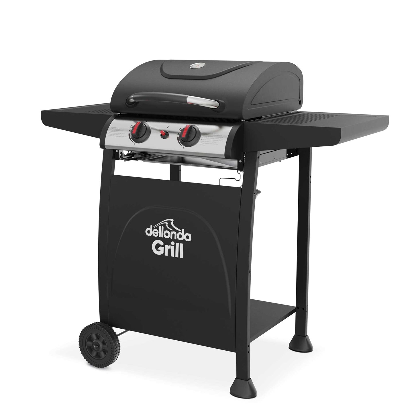 Dellonda 2 Burner Gas BBQ - Black & Stainless Steel
