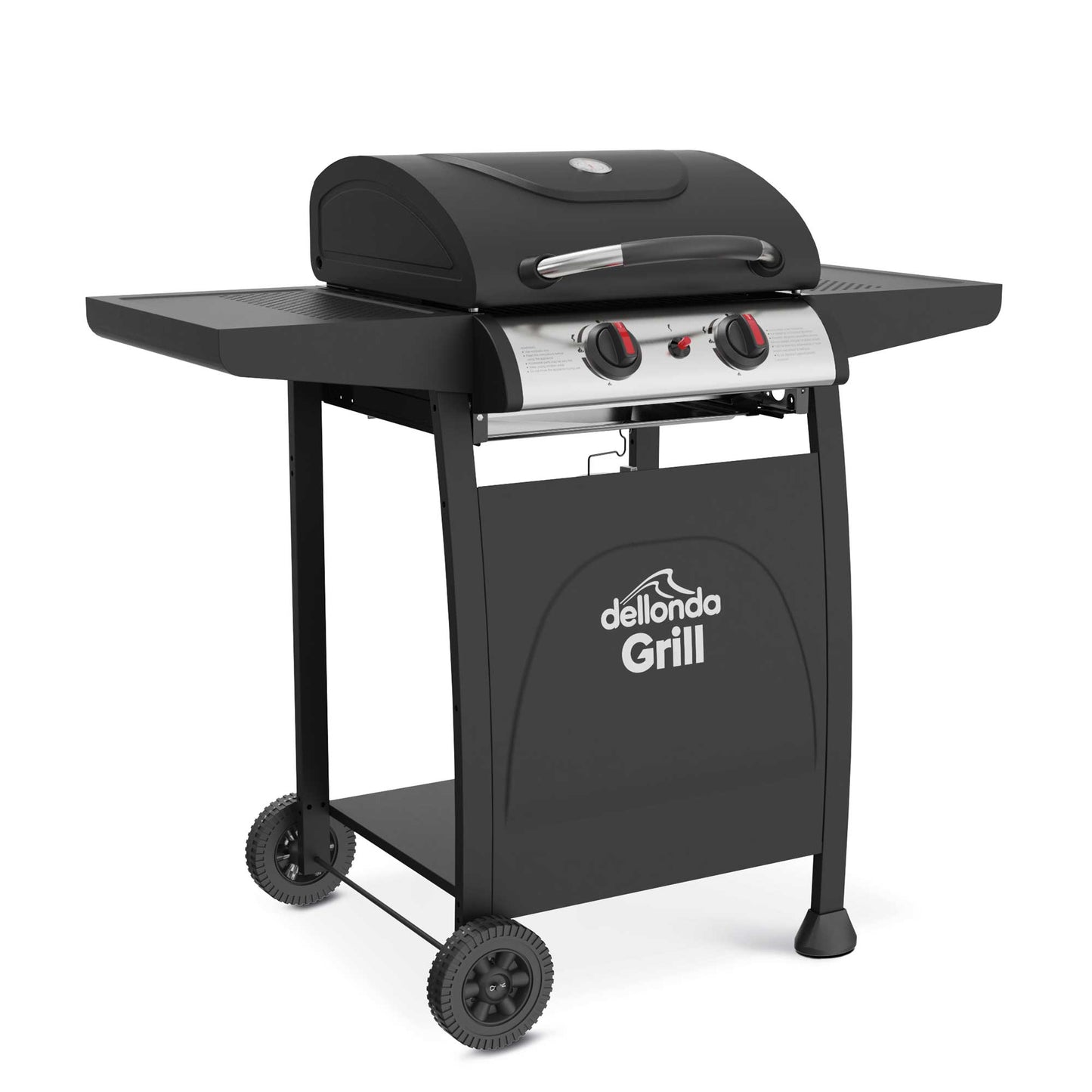 Dellonda 2 Burner Gas BBQ - Black & Stainless Steel