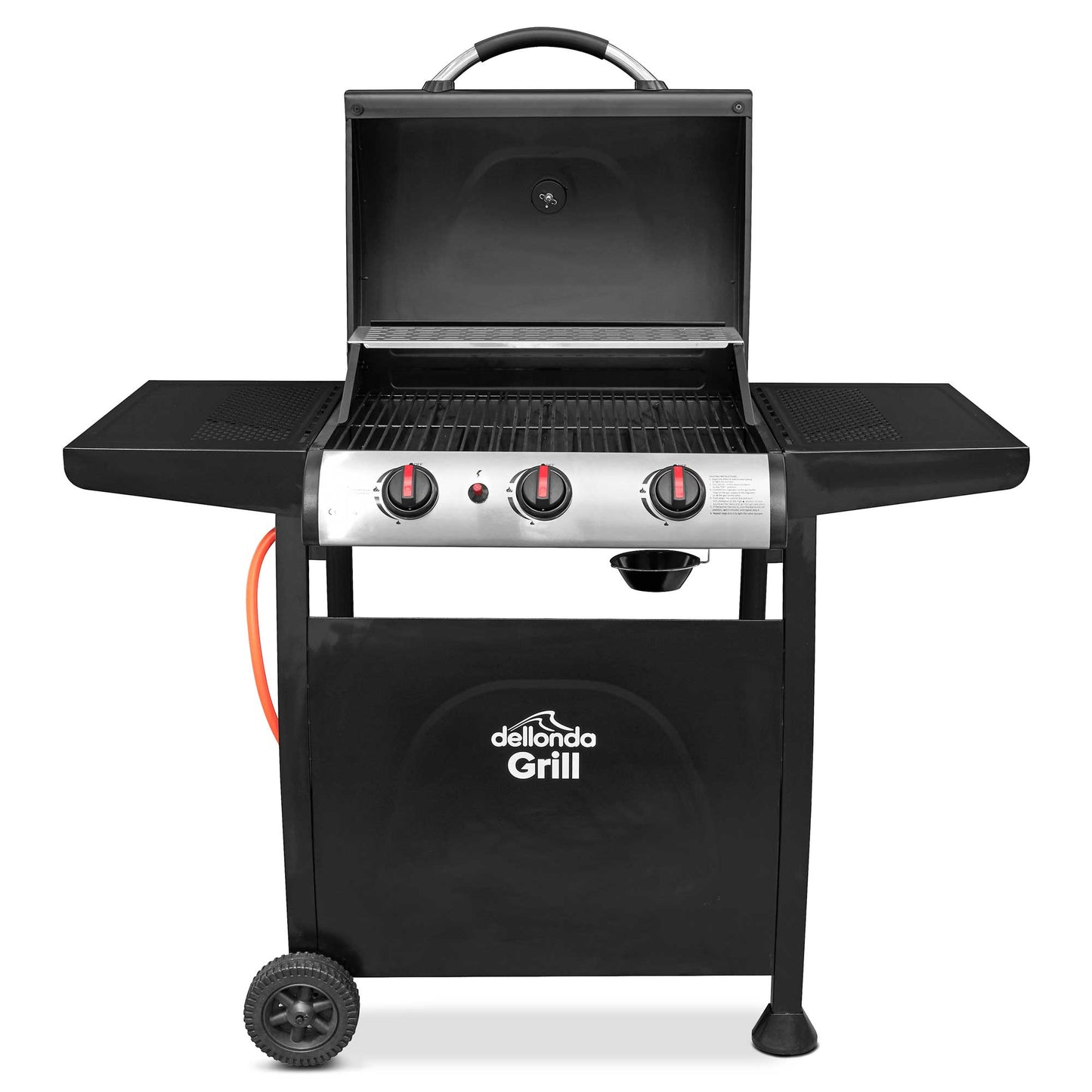 Dellonda 3 Burner Gas BBQ - Black & Stainless Steel