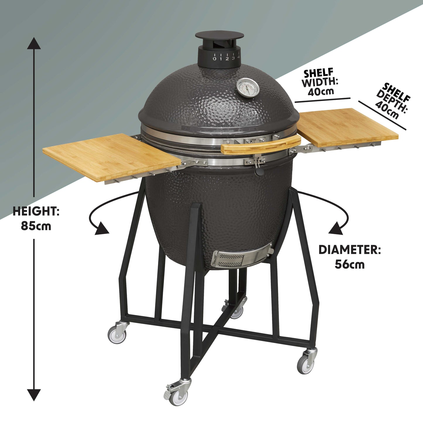 Dellonda Deluxe Kamado BBQ Grill, Oven & Smoker With Stand