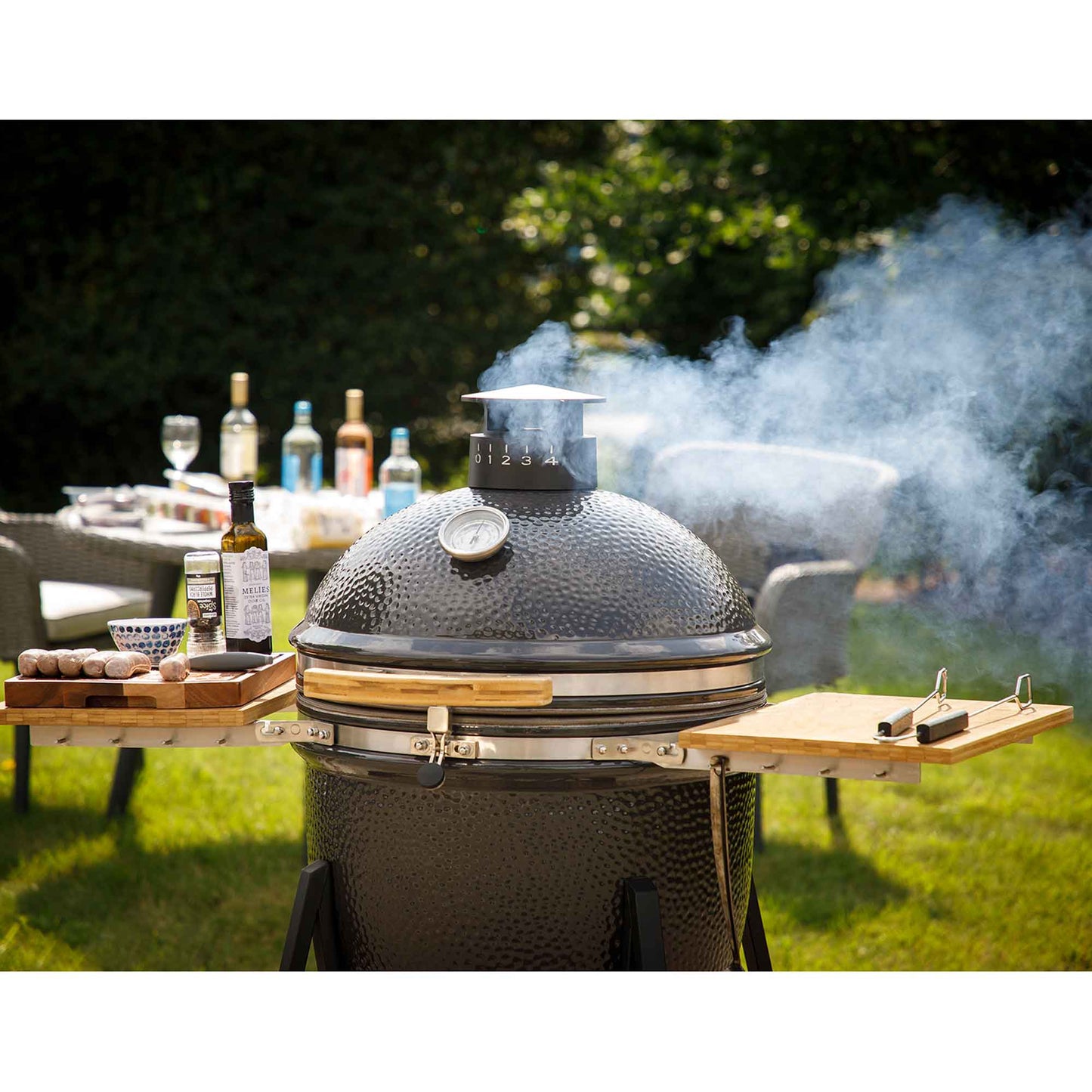 Dellonda Deluxe Kamado BBQ Grill, Oven & Smoker With Stand