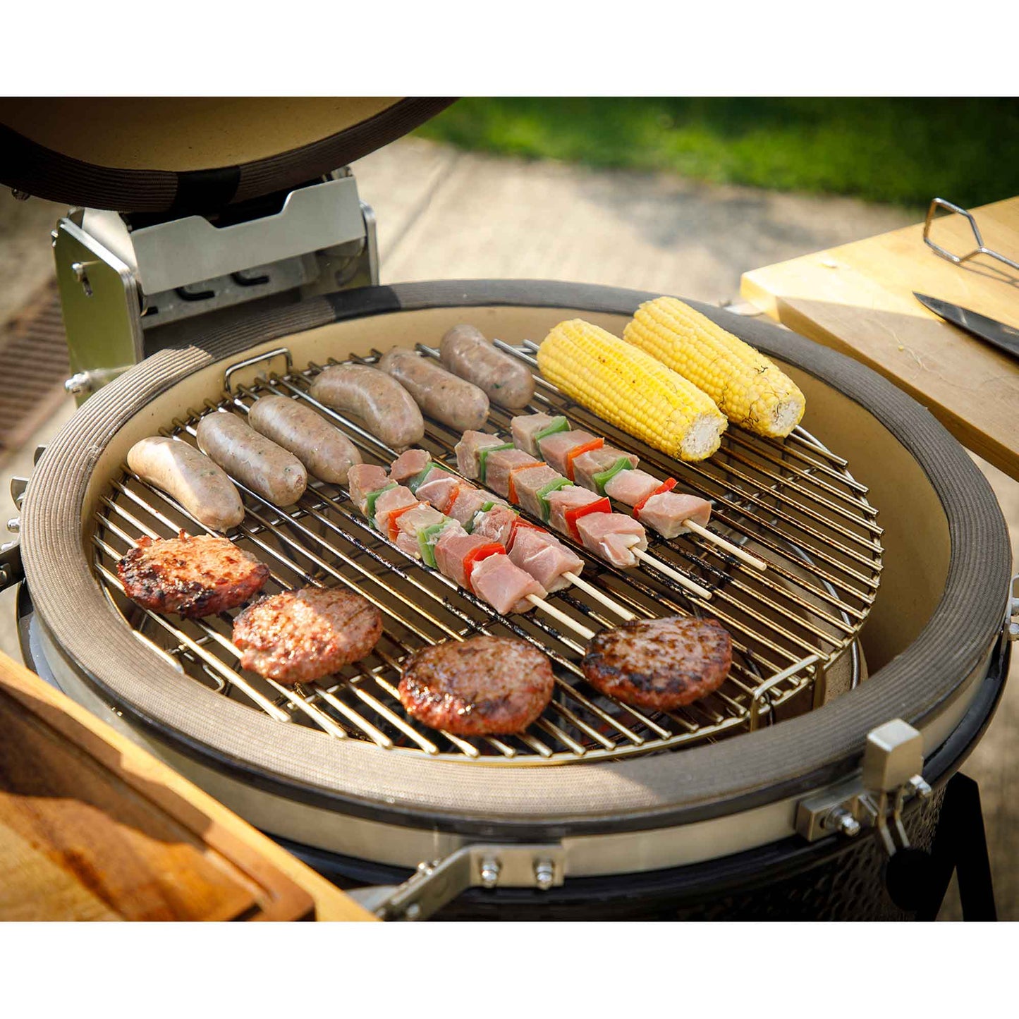 Dellonda Deluxe Kamado BBQ Grill, Oven & Smoker With Stand