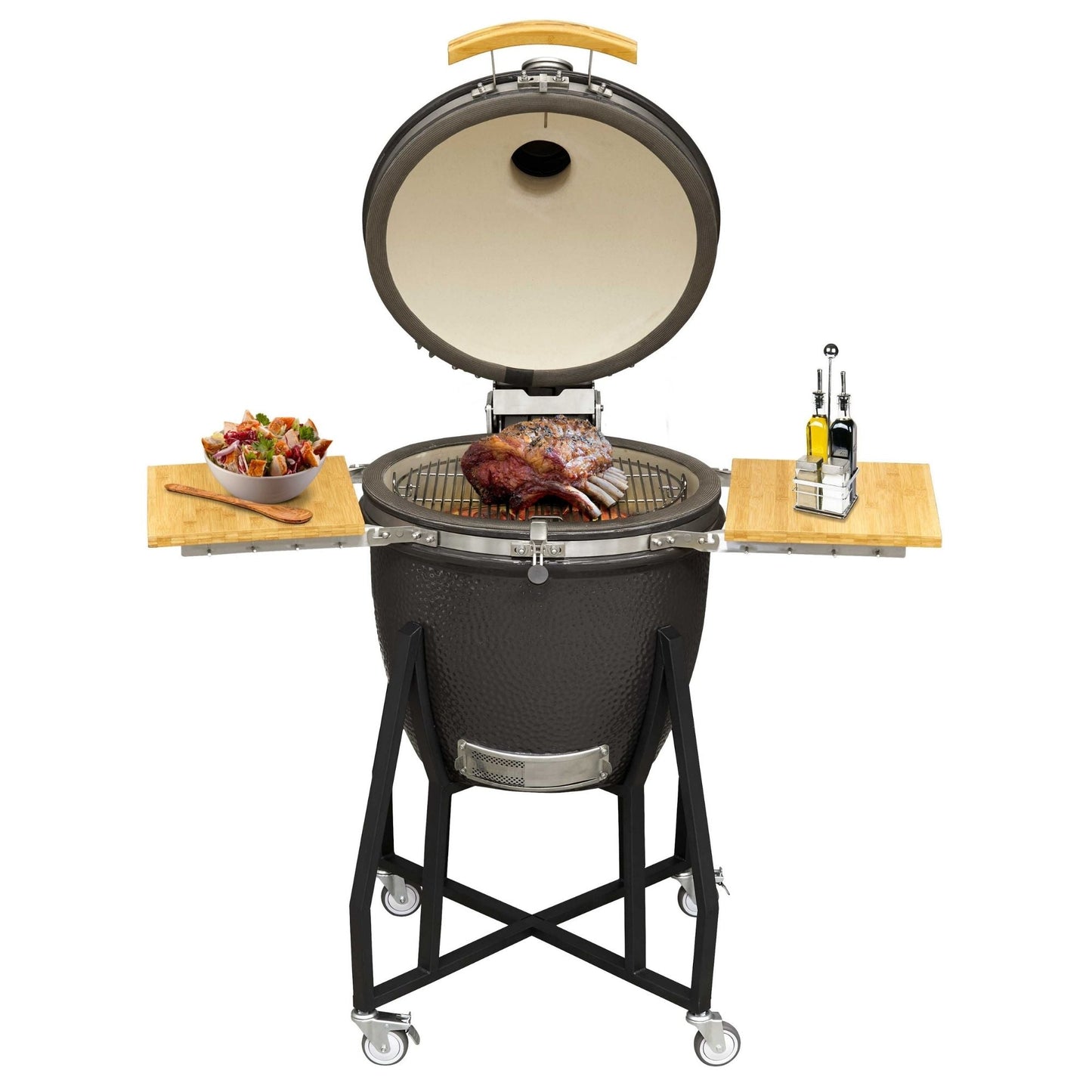 Dellonda Deluxe Kamado BBQ Grill, Oven & Smoker With Stand