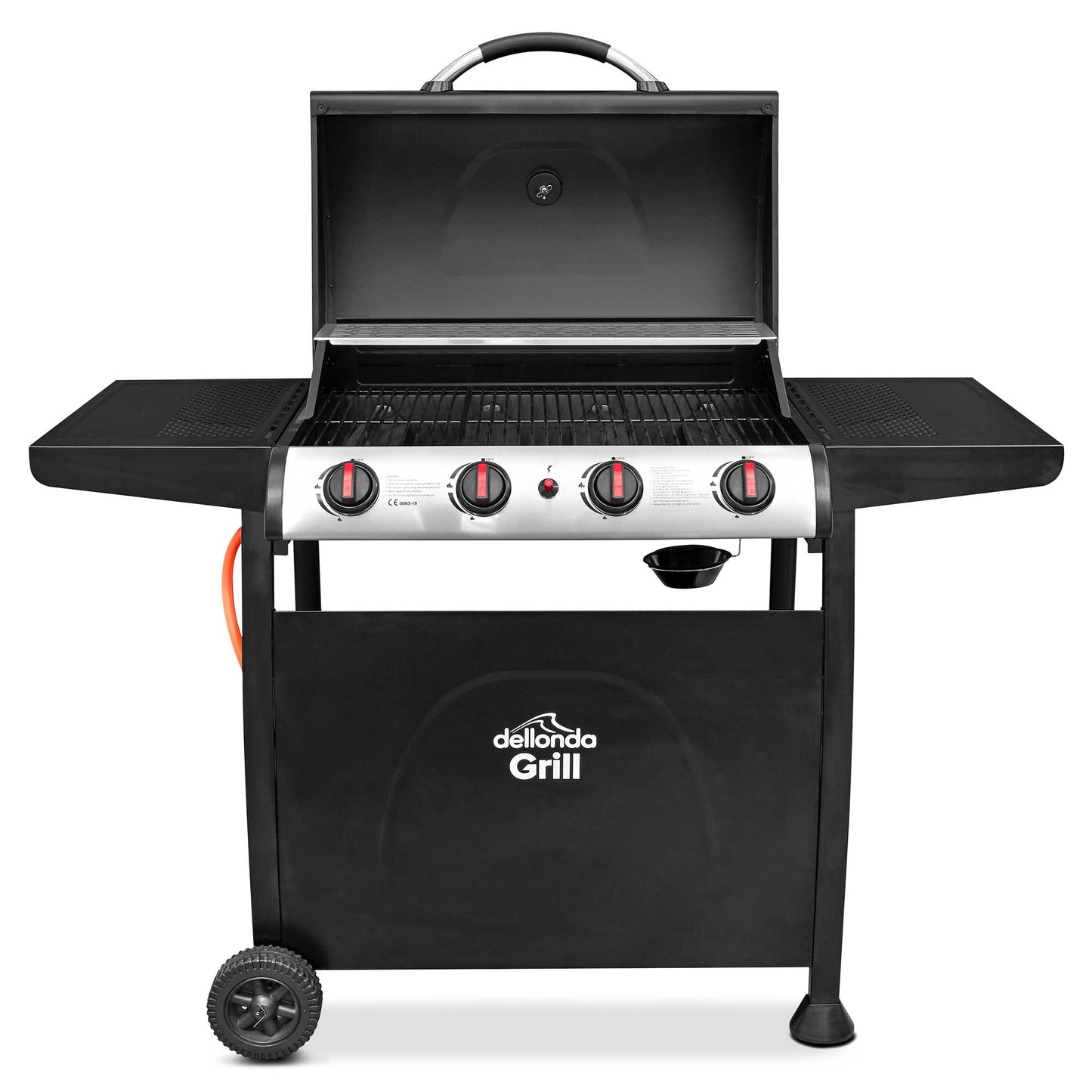 Dellonda 4 Burner Gas BBQ - Black & Stainless Steel