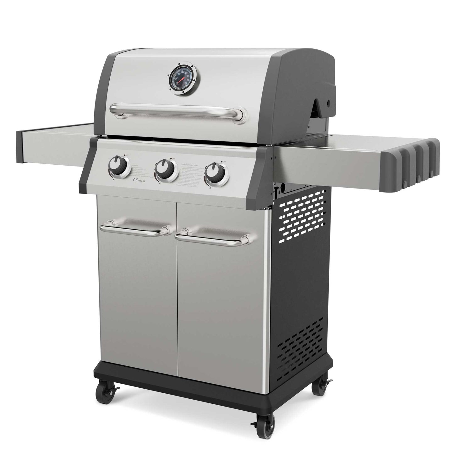 Dellonda 3 Burner Deluxe Gas BBQ - Stainless Steel