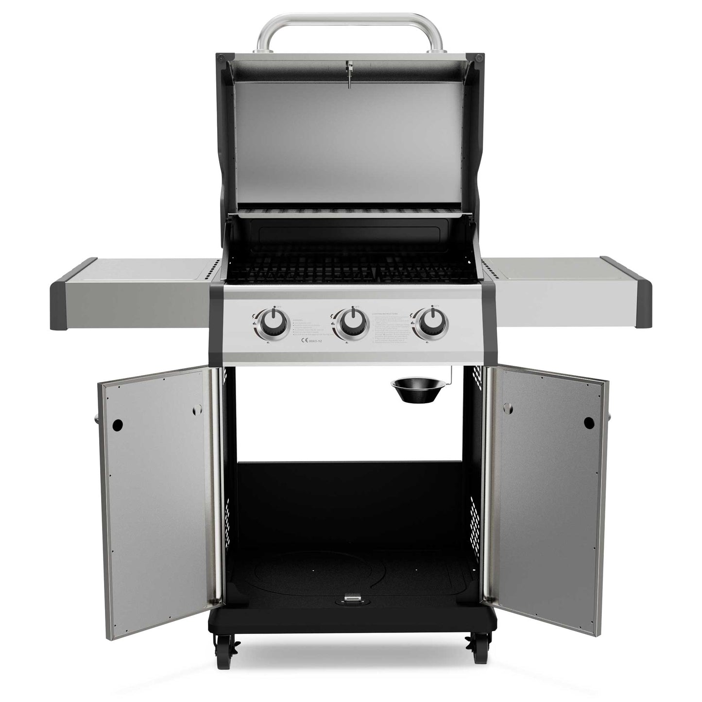 Dellonda 3 Burner Deluxe Gas BBQ With Cover - Stainless Steel