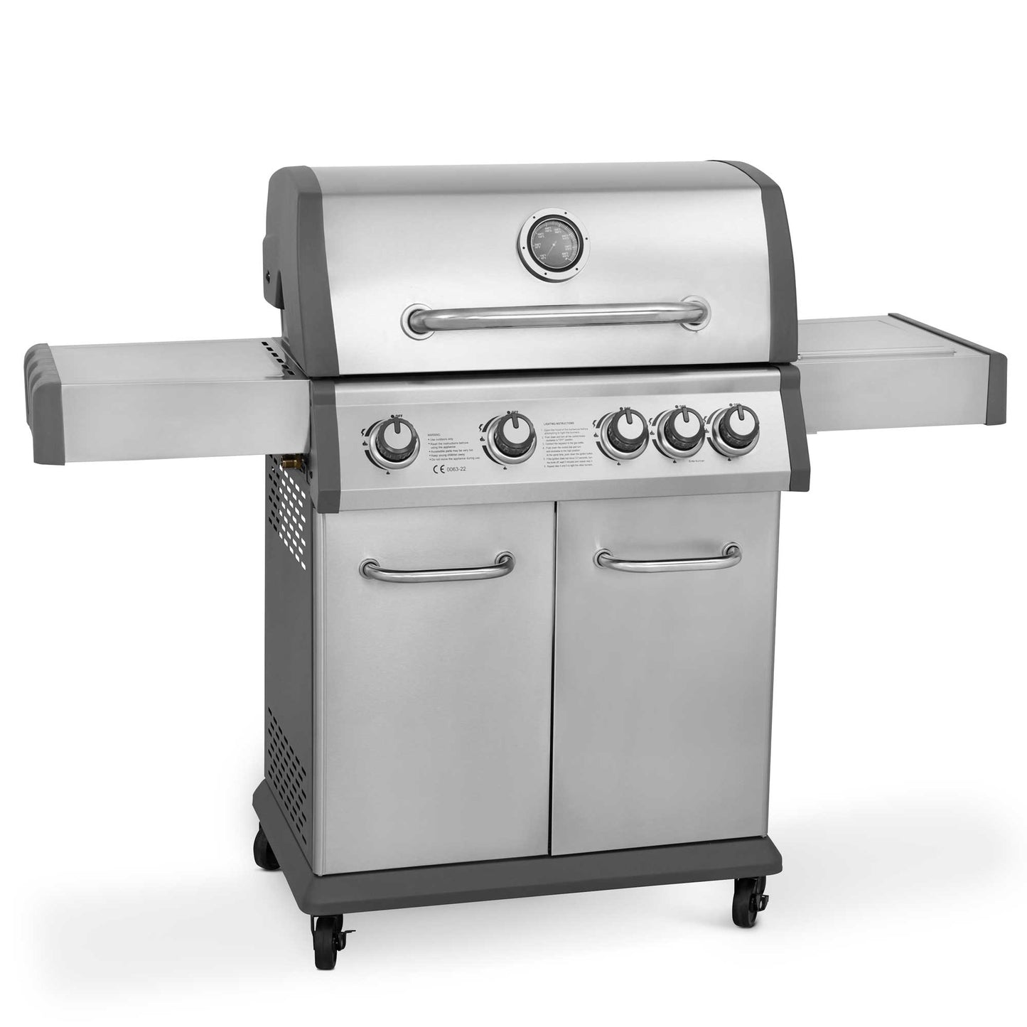 Dellonda 4+1 Burner Deluxe Gas BBQ - Stainless Steel