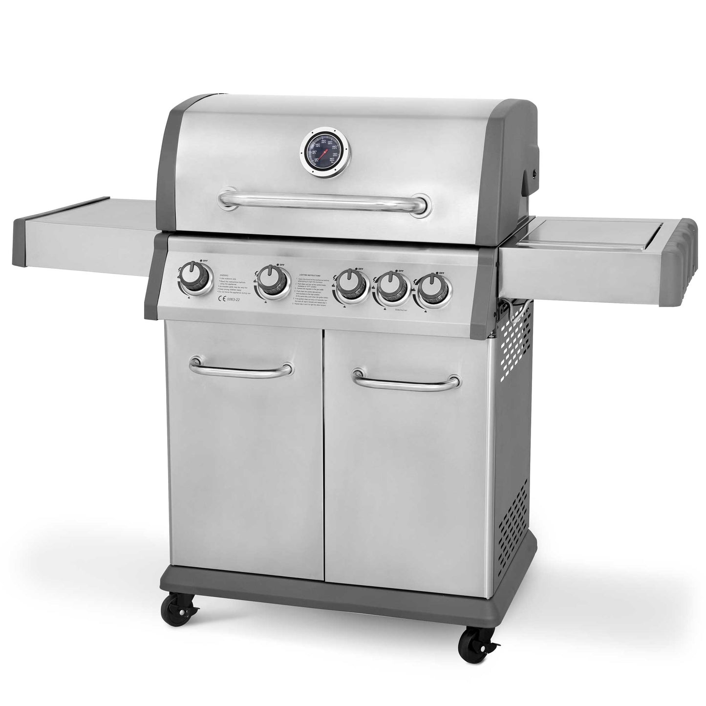 Dellonda 4+1 Burner Deluxe Gas BBQ - Stainless Steel