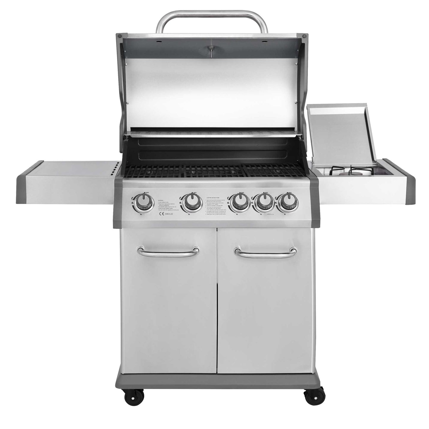 Dellonda 4+1 Burner Deluxe Gas BBQ - Stainless Steel