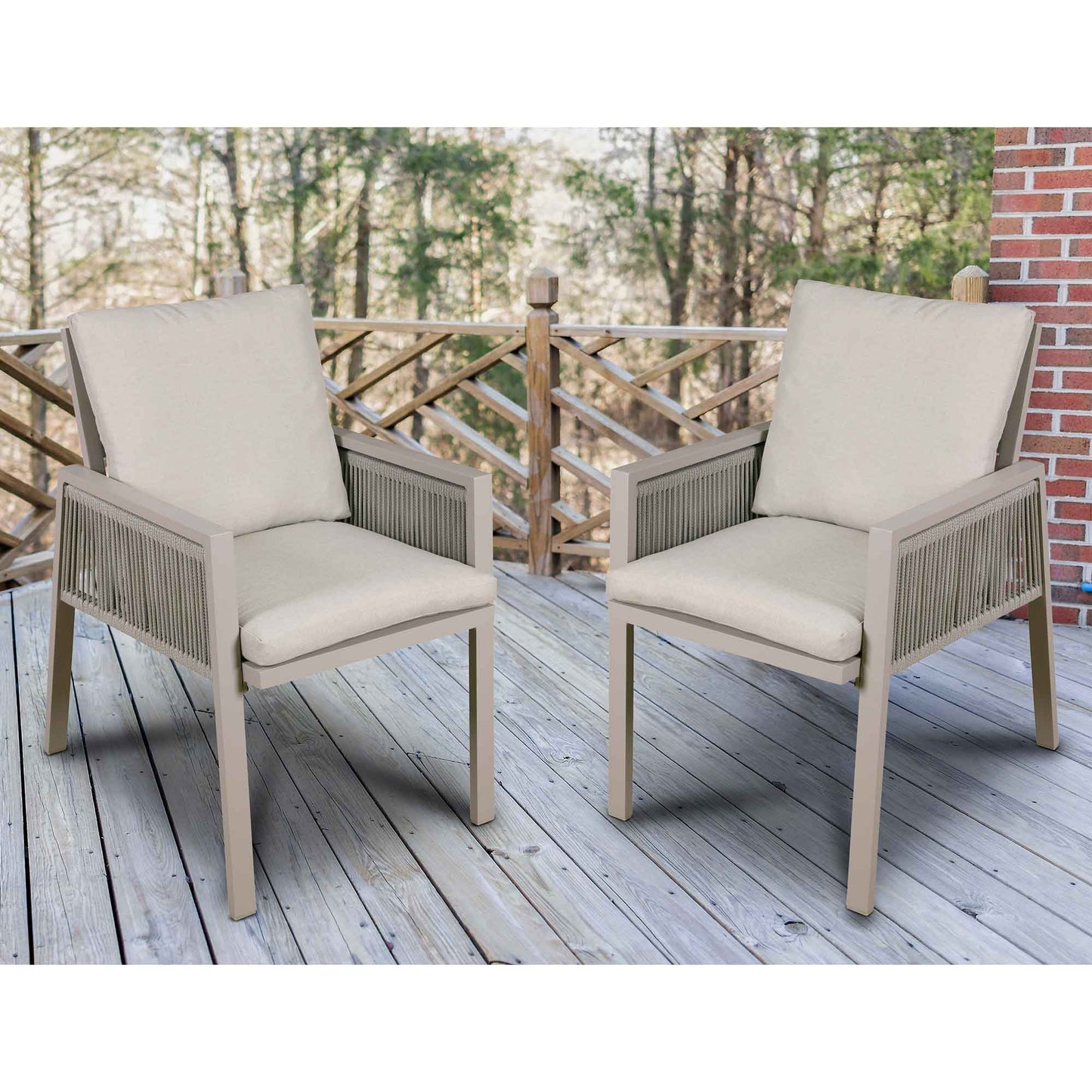 Dellonda Fusion Aluminium Outdoor Dining Chairs With Arms - Set of 6