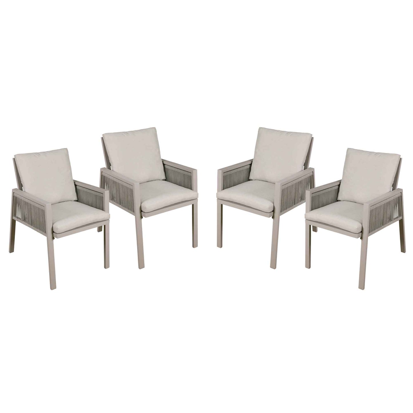 Dellonda Fusion Aluminium Outdoor Dining Chairs With Arms - Set of 4