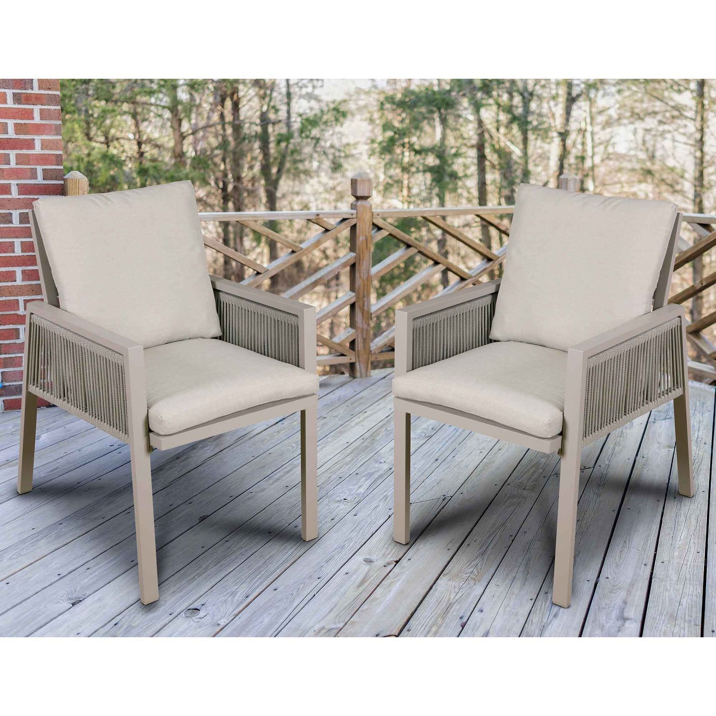 Dellonda Fusion Aluminium Outdoor Dining Chairs With Arms - Set of 4