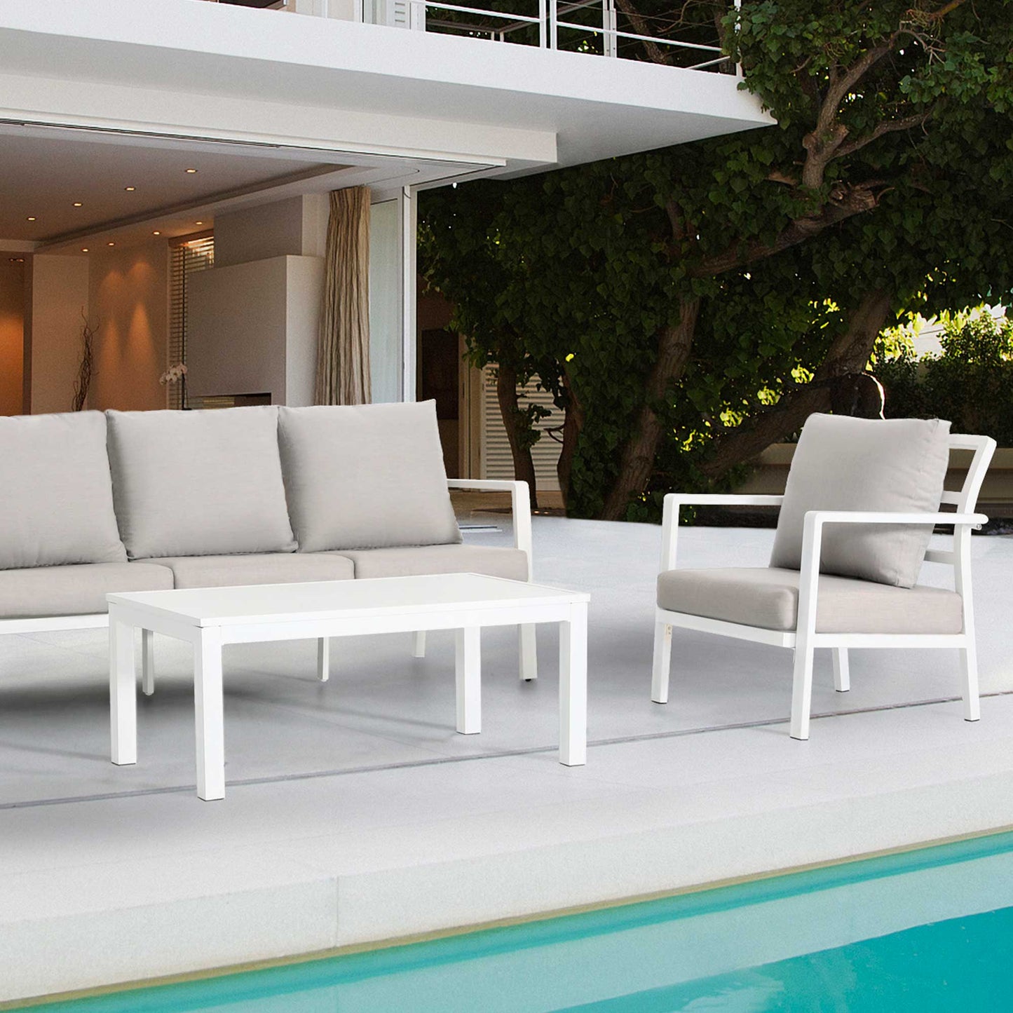 Dellonda Kyoto 5 Seater Aluminium Outdoor Lounge Set