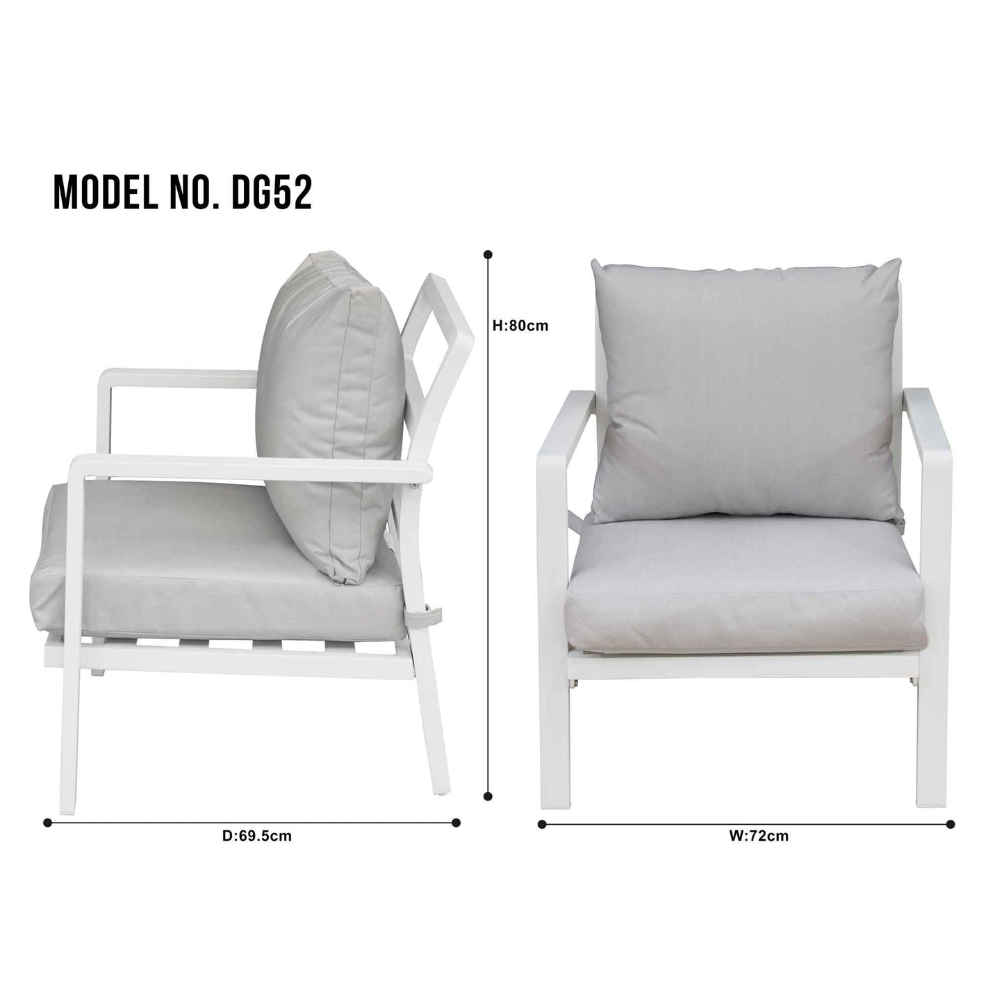 Dellonda Kyoto 5 Seater Aluminium Outdoor Lounge Set