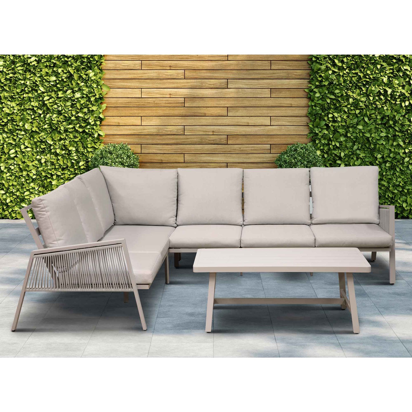 Dellonda Fusion 5 Seater Aluminium Outdoor Corner Sofa Set