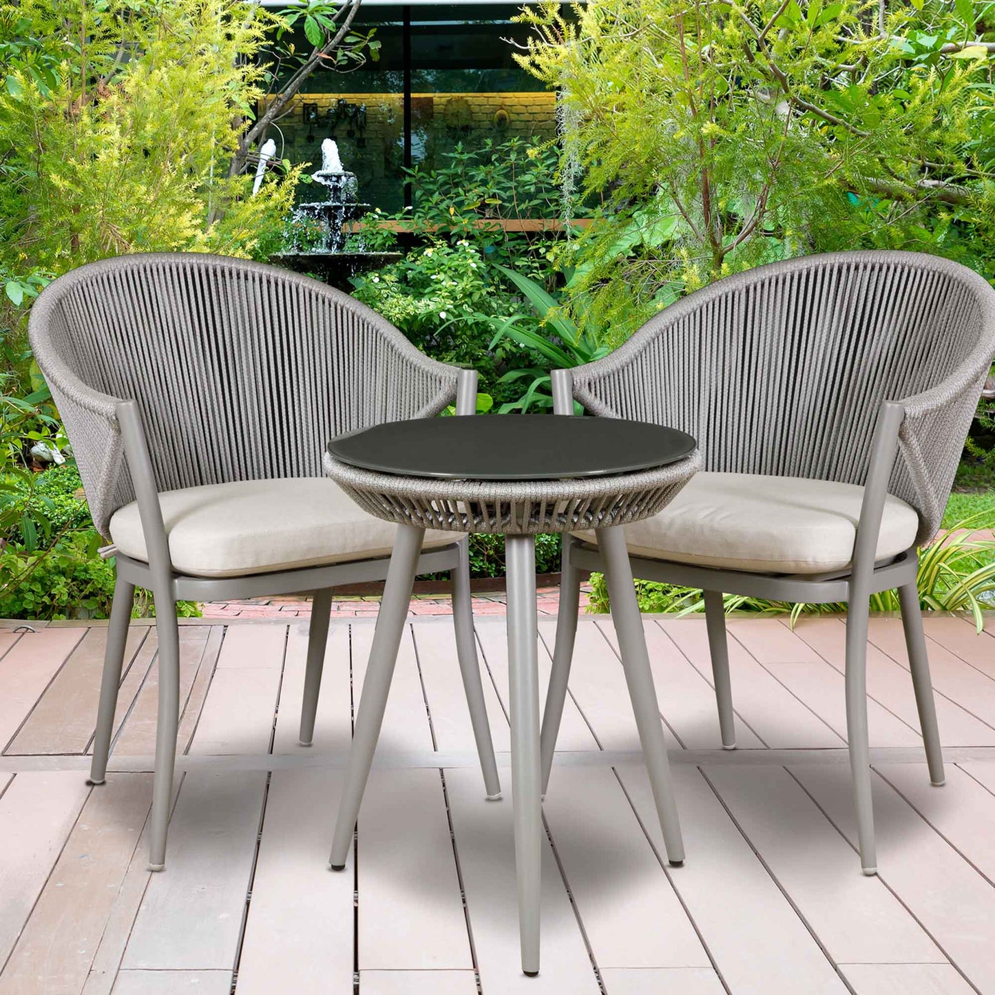 Dellonda Echo 2 Seater Aluminium Outdoor Bistro Set