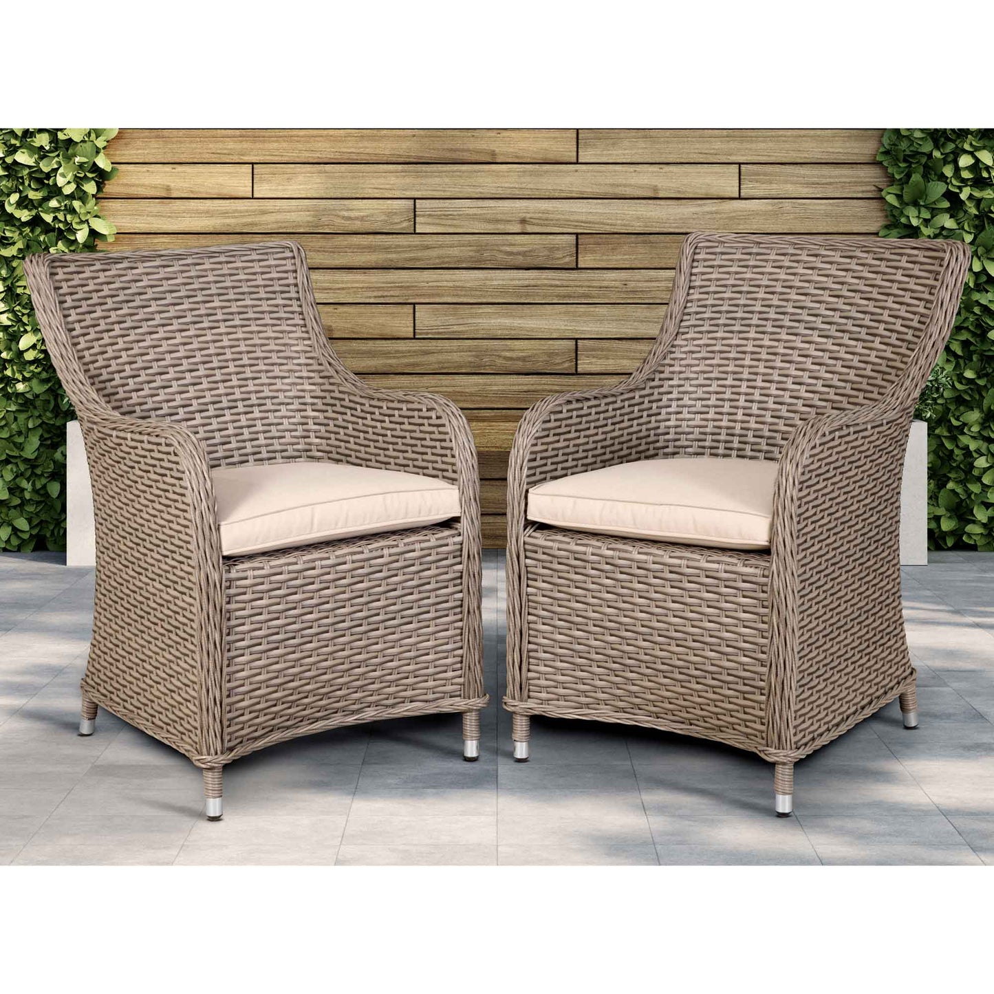 Dellonda Chester Rattan Outdoor Dining Chairs - Set of 2
