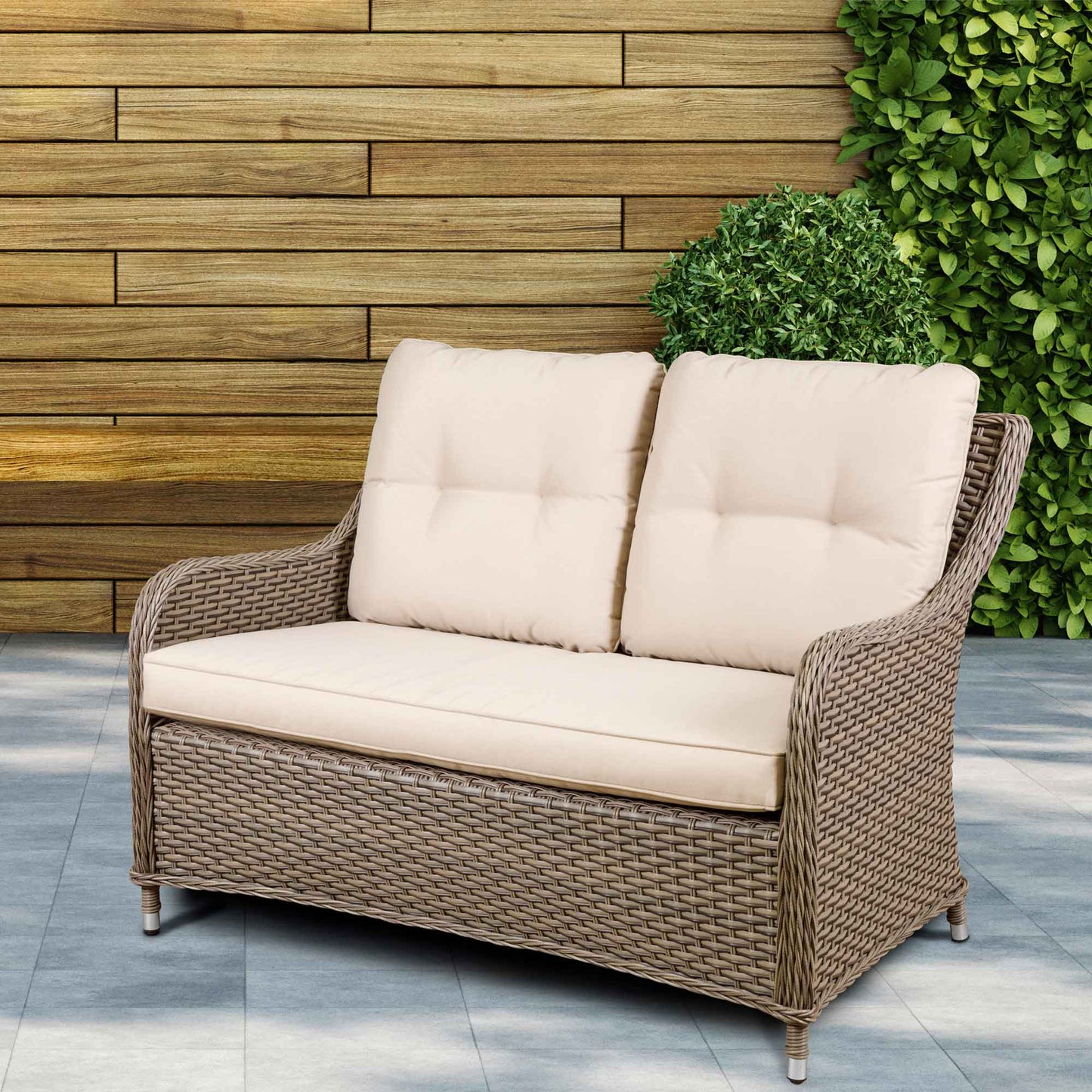 Dellonda Chester 2 Seater Rattan Outdoor Sofa