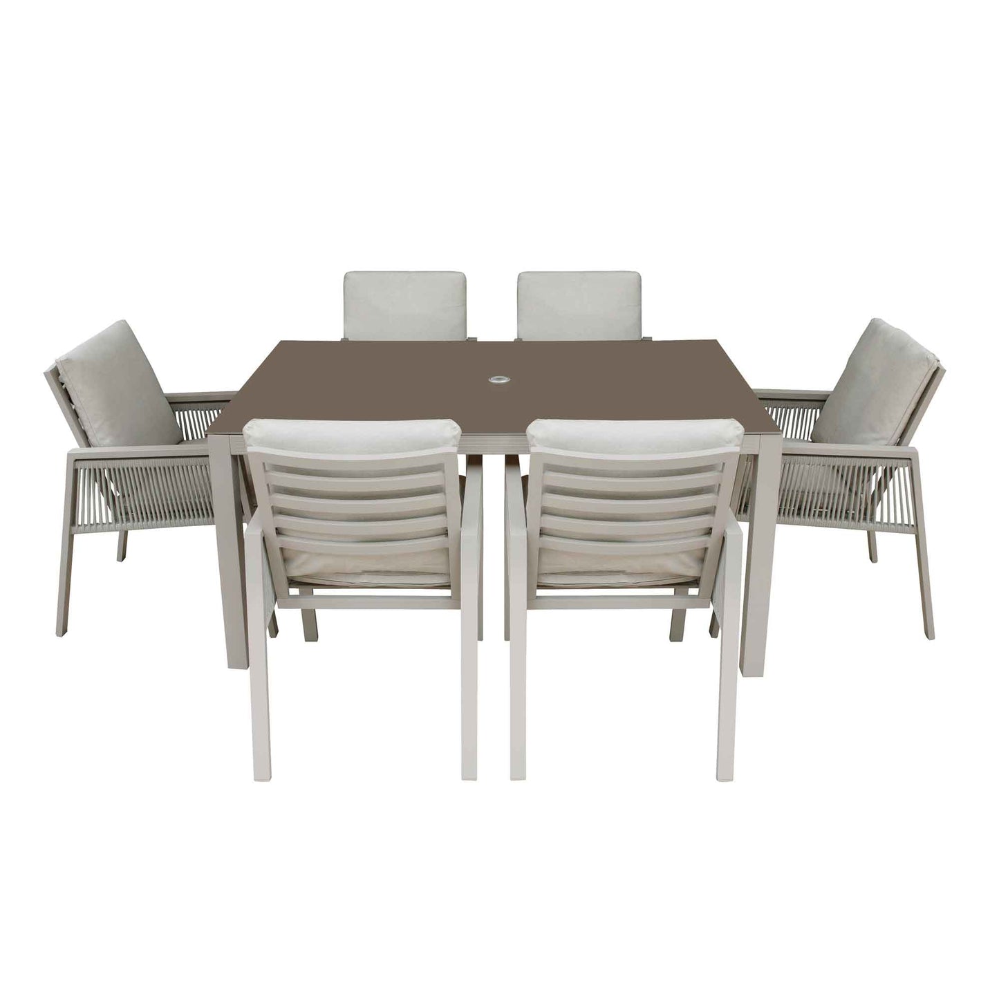 Dellonda Fusion 6 Seater Aluminium Outdoor Dining Set