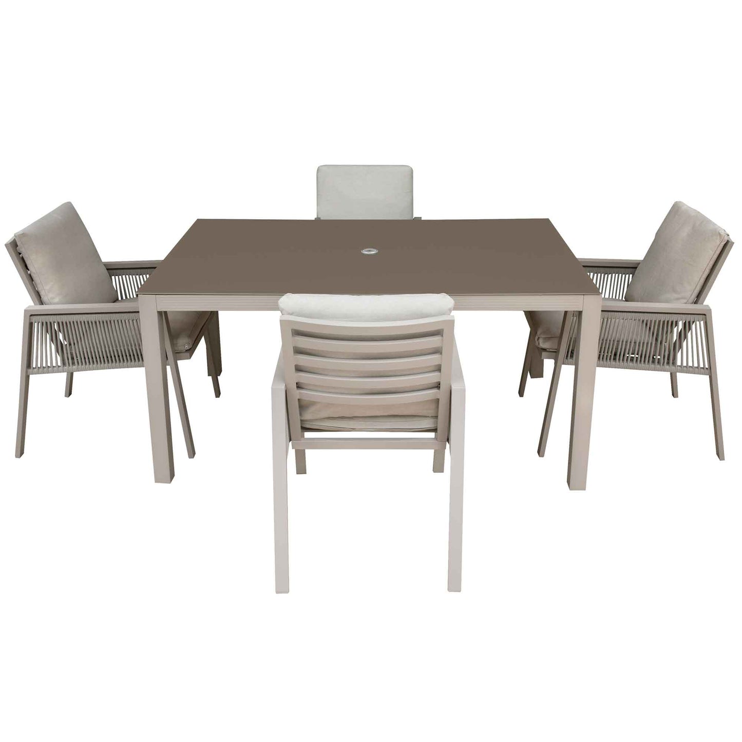 Dellonda Fusion 4 Seater Aluminium Outdoor Dining Set