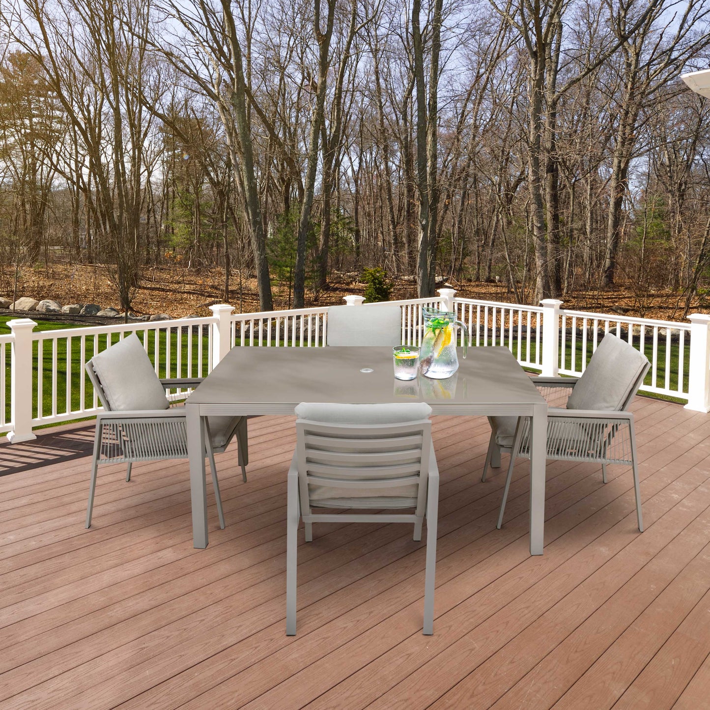 Dellonda Fusion 4 Seater Aluminium Outdoor Dining Set