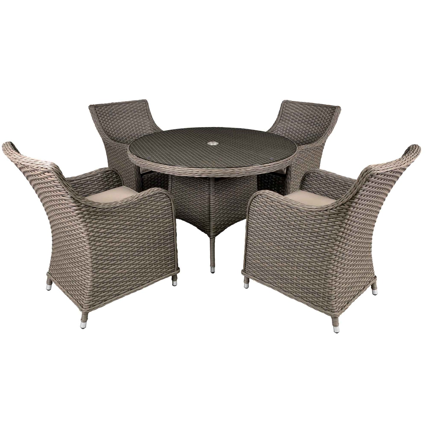 Dellonda Chester 4 Seater Rattan Outdoor Dining Set