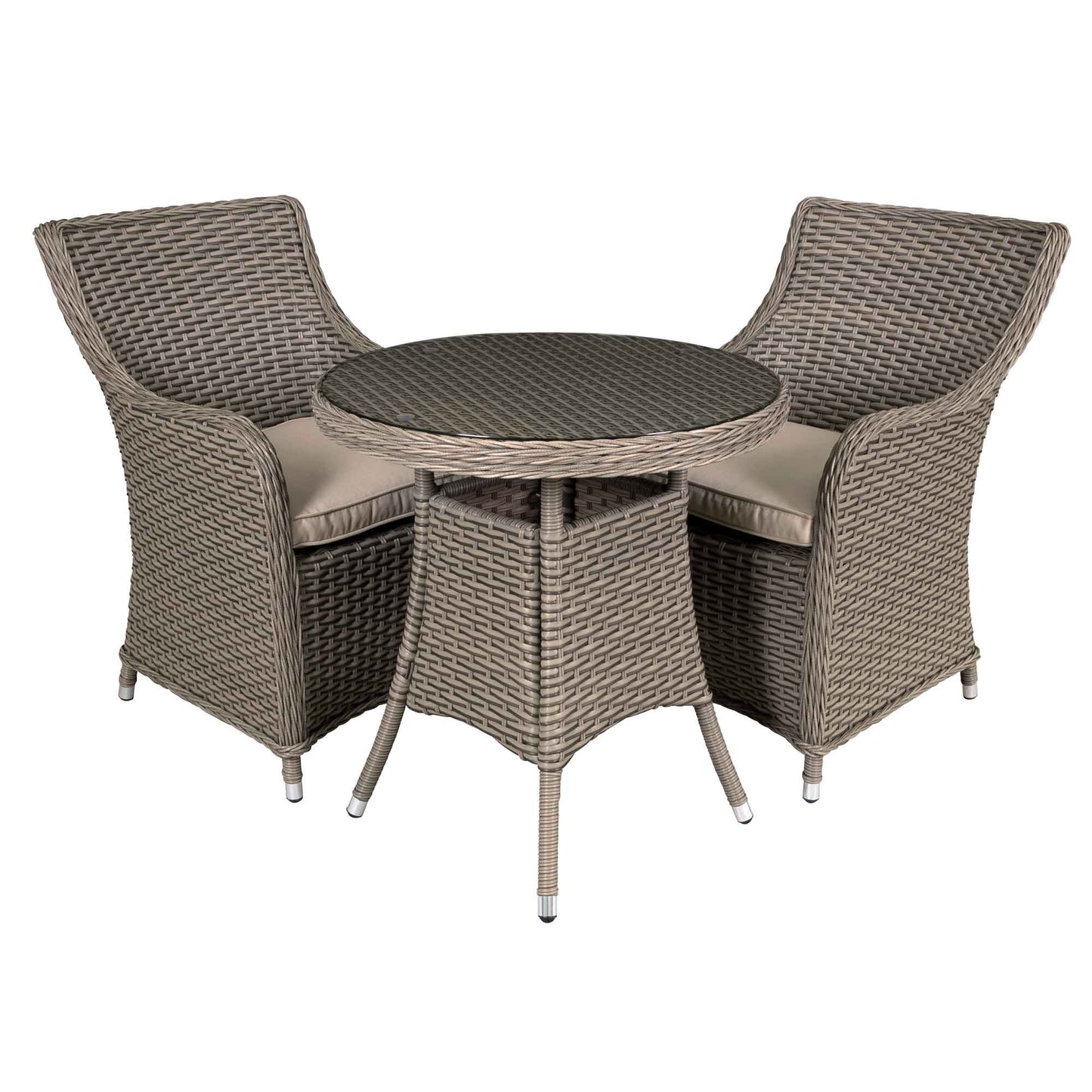 Dellonda Chester 2 Seater Rattan Outdoor Bistro Set