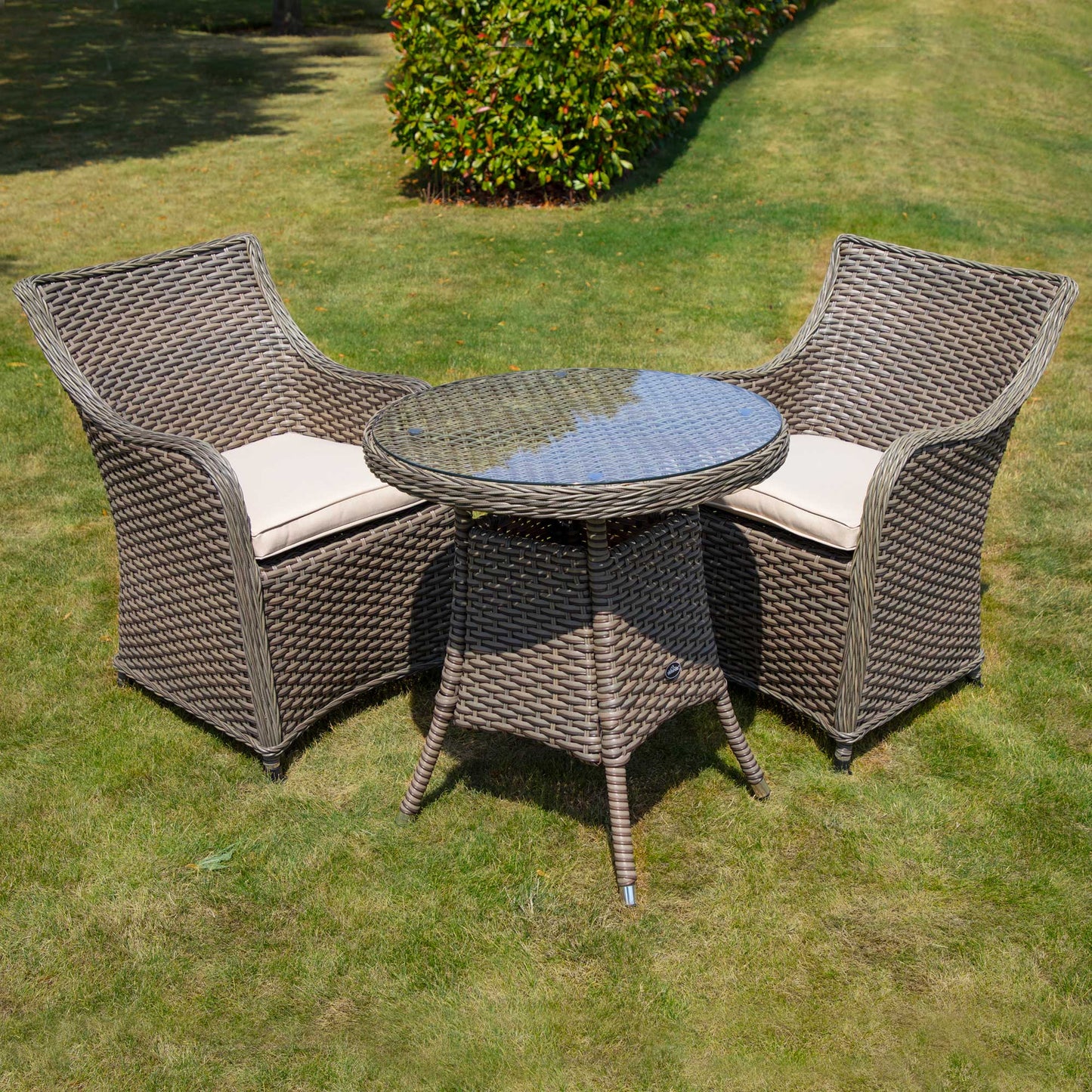 Dellonda Chester 2 Seater Rattan Outdoor Bistro Set