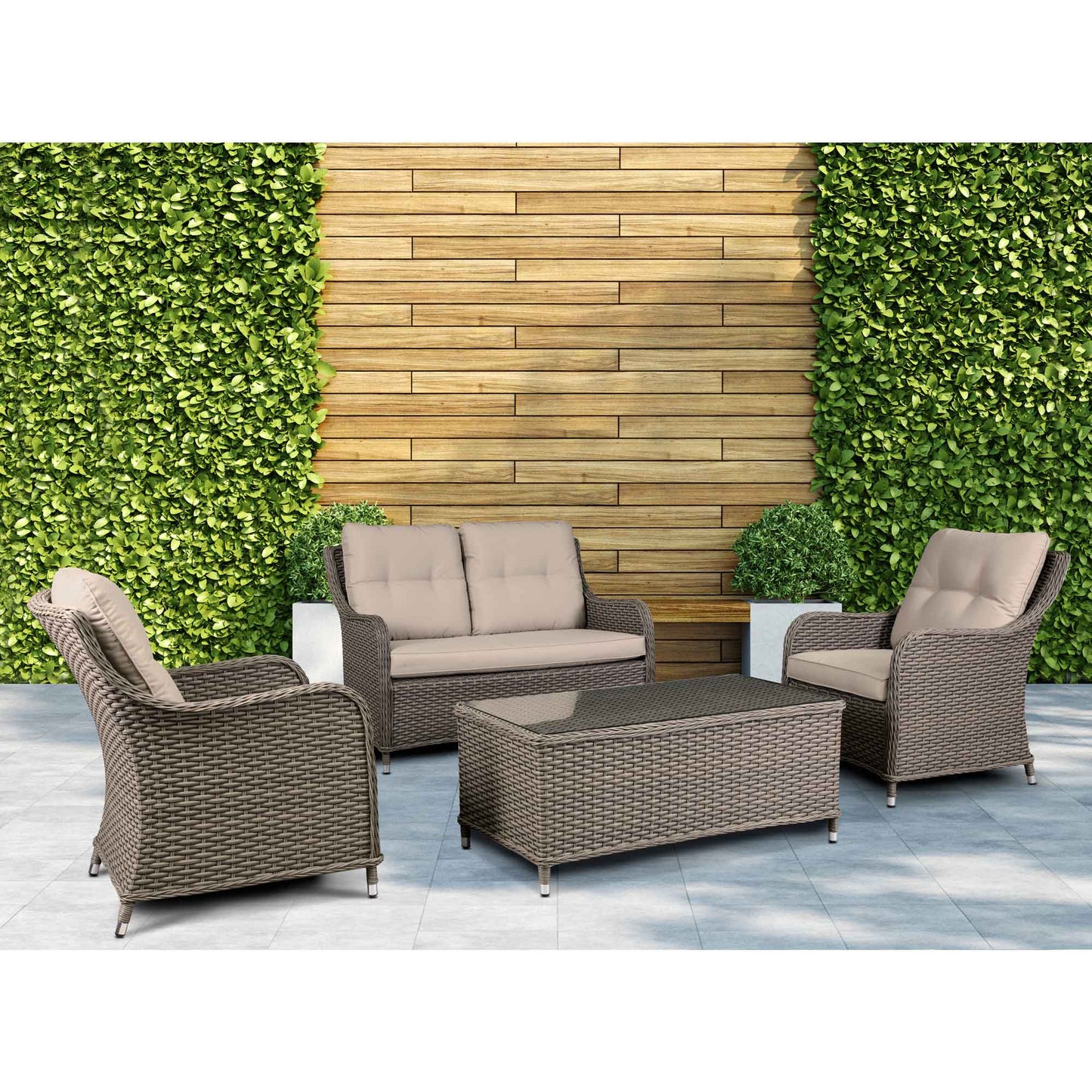 Dellonda Chester 4 Seater Rattan Outdoor Lounge Set
