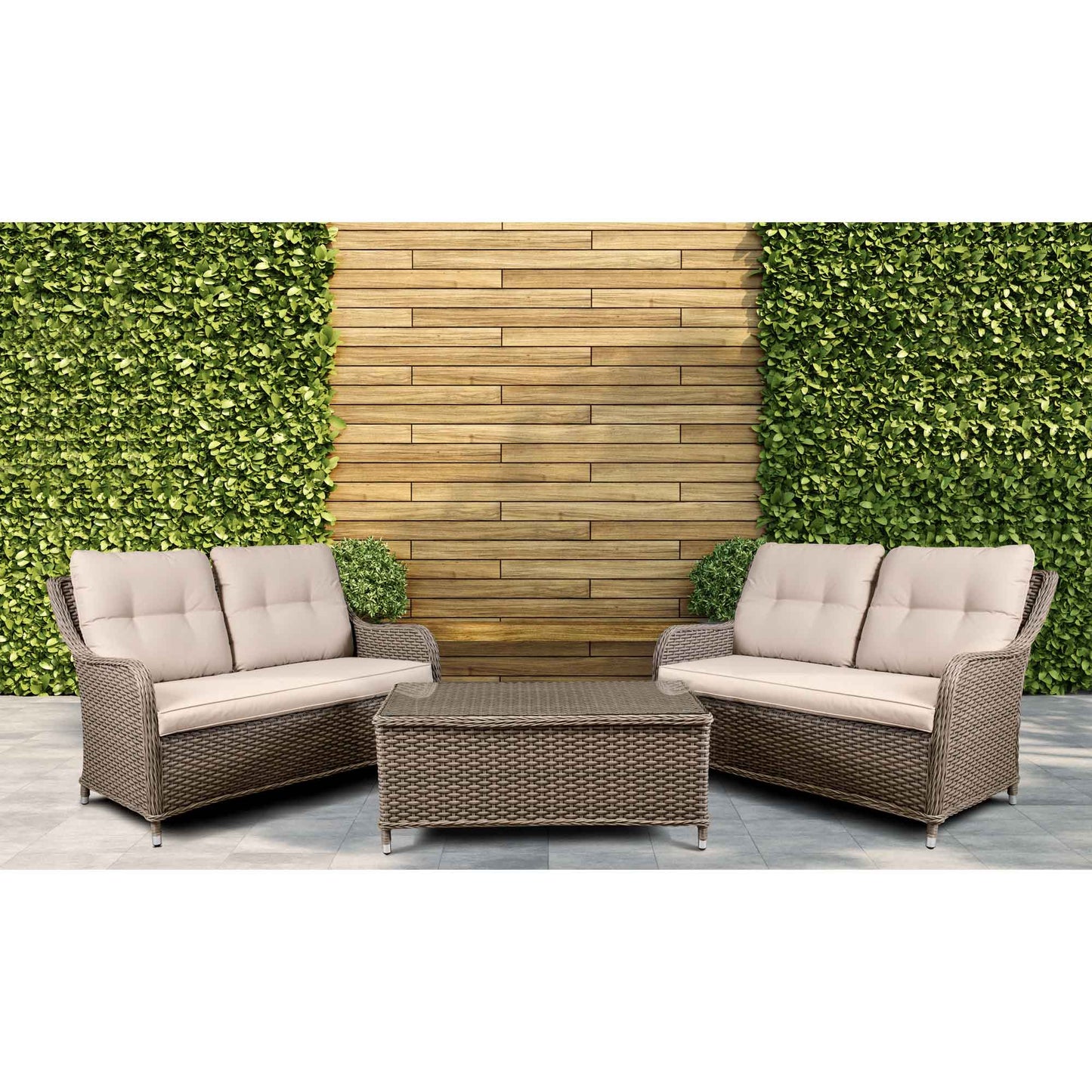 Dellonda Chester 4 Seater Rattan Outdoor Sofa Lounge Set