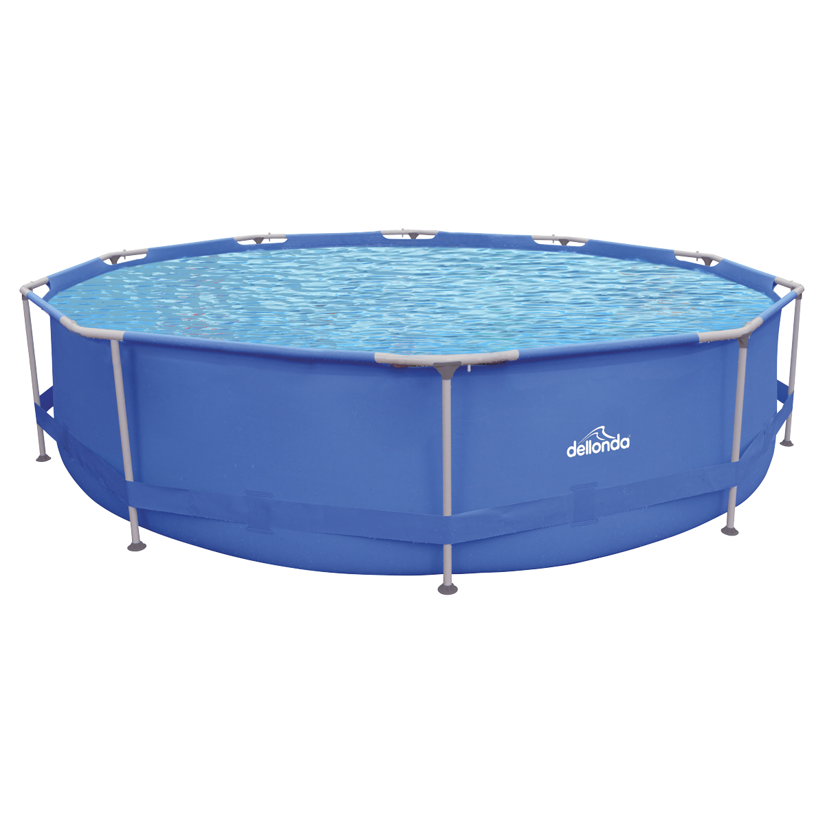 Dellonda 12ft Steel Frame Swimming Pool Round with Filter Pump, Blue - DL20