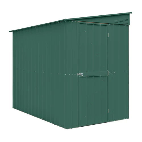 Globel Green Pent Lean-to Metal Shed
