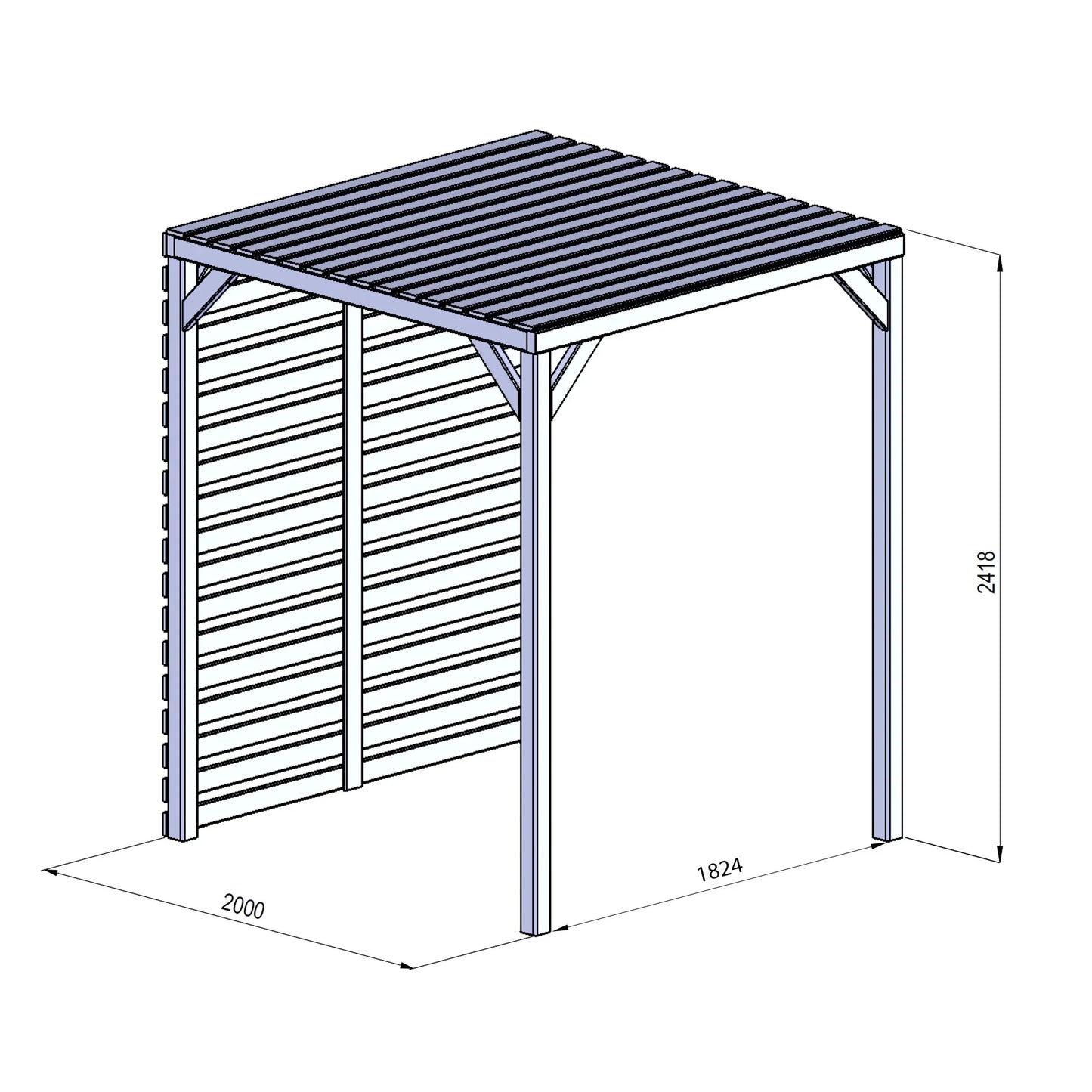 2m x 2m Pressure Treated Pergola