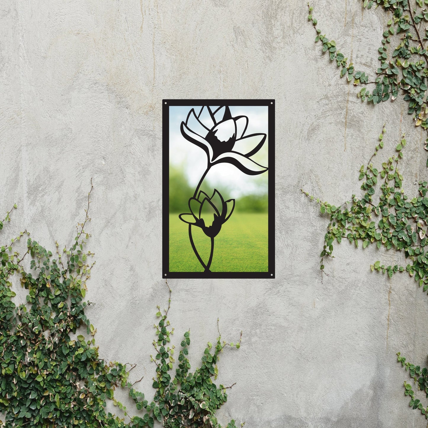 Lotus Flower, SunCatcher Garden Mirror Rectangular Design - Hot Tub Shop