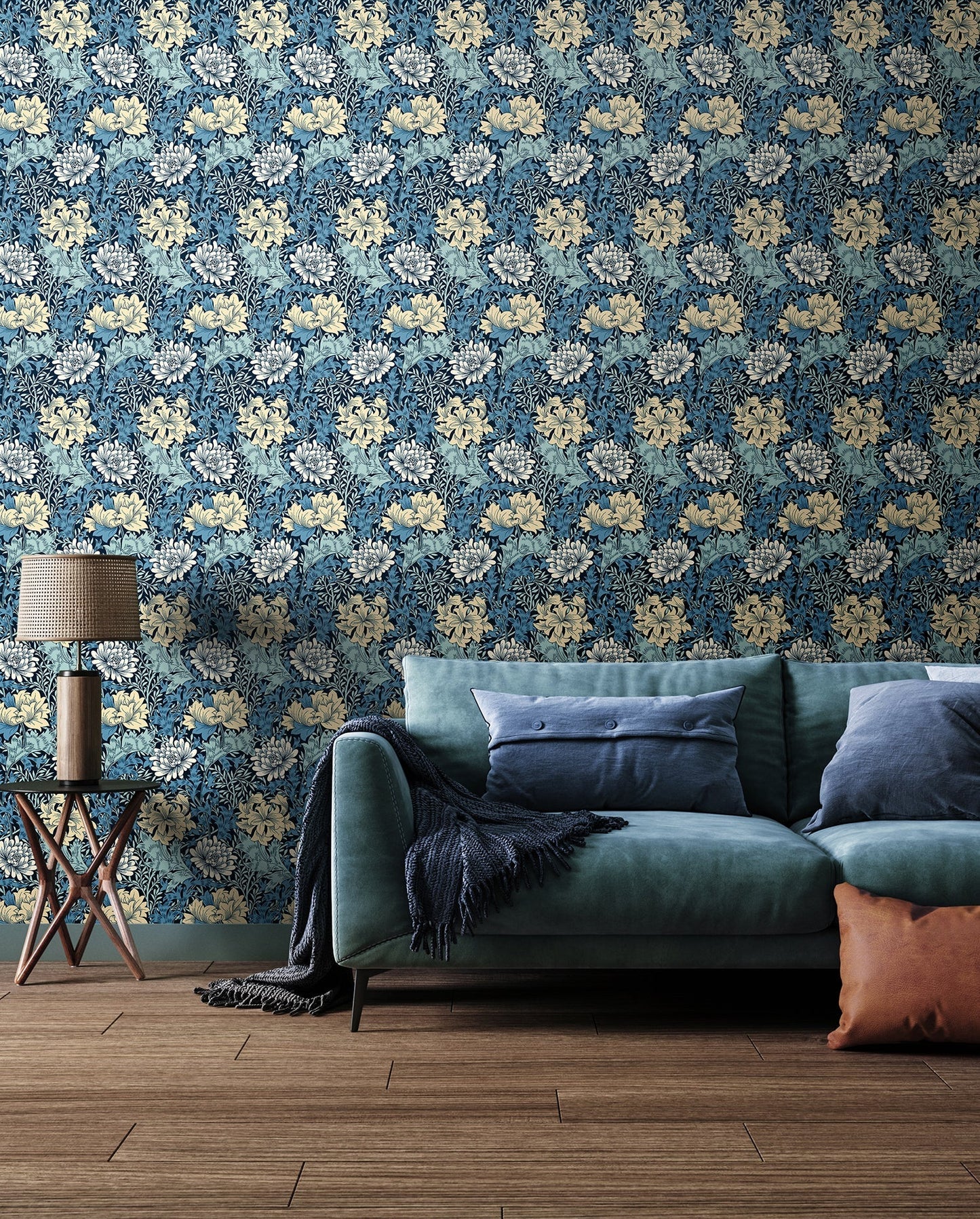 Hoopla Walls Chrysanthemum Navy Mix