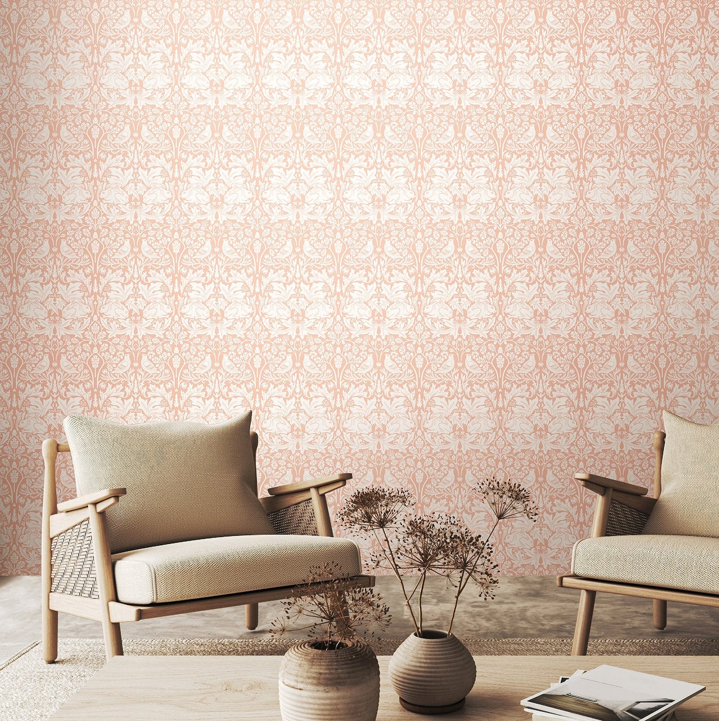 Hoopla Walls Forest Rabbit Soft Pink