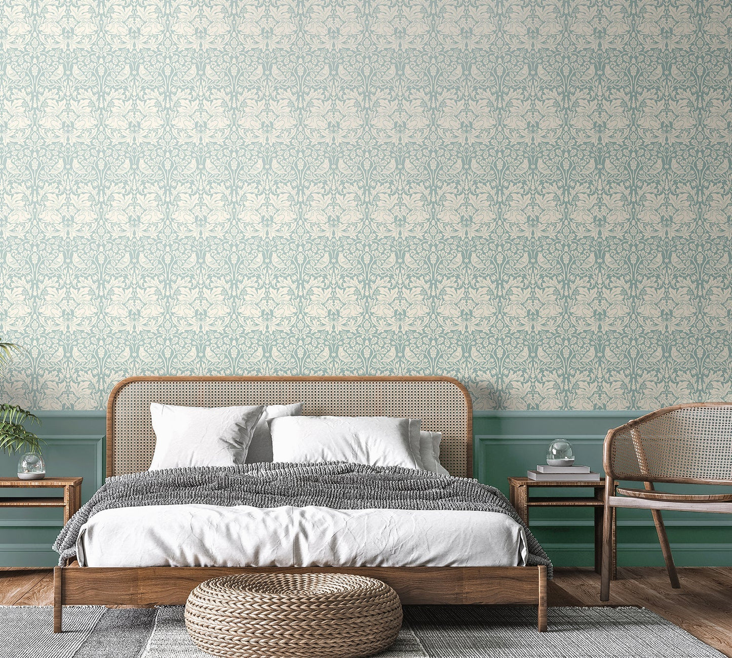 Hoopla Walls Forest Rabbit Duck Egg Blue