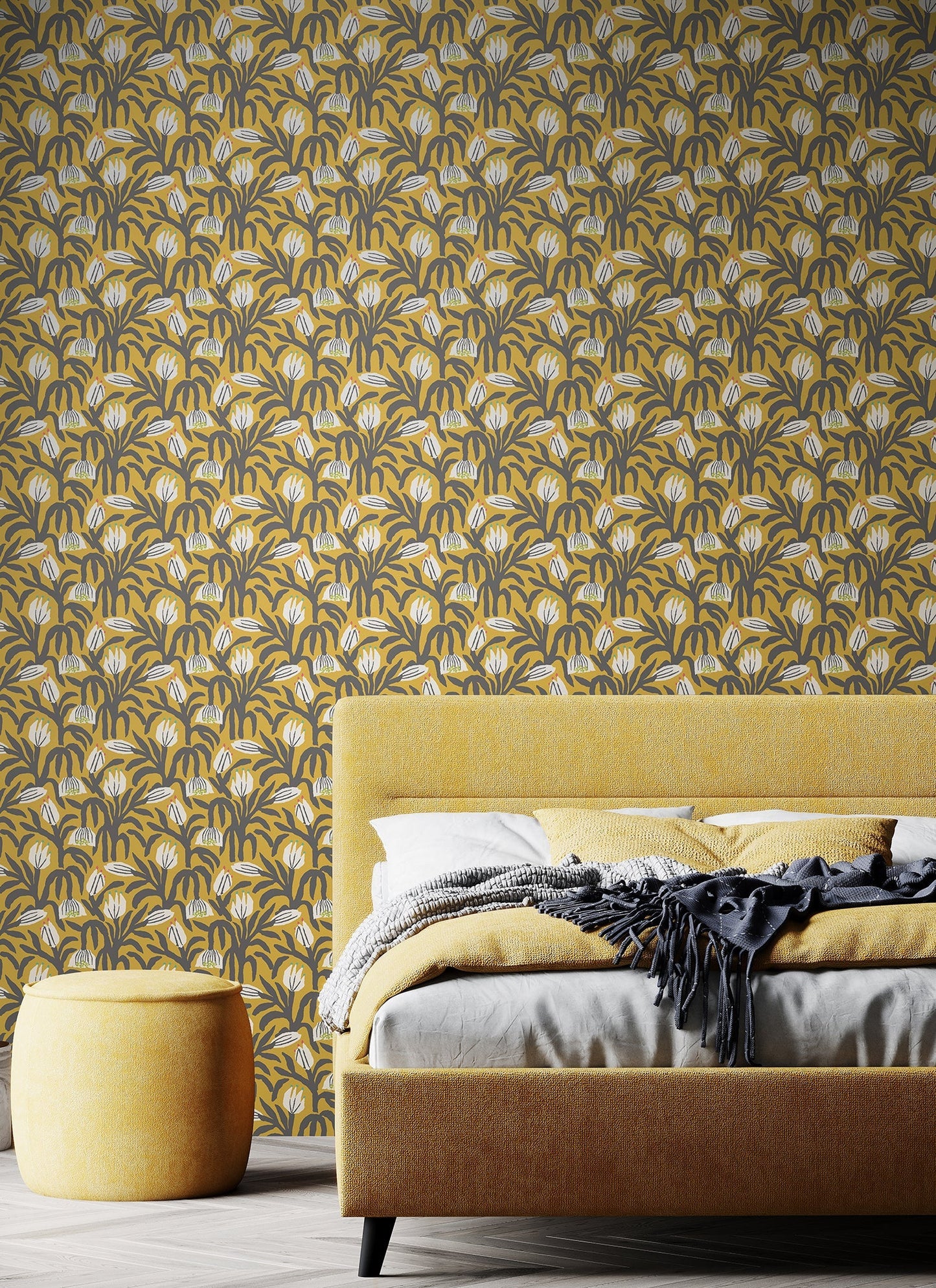 Hoopla Walls Chunky Flower Mustard