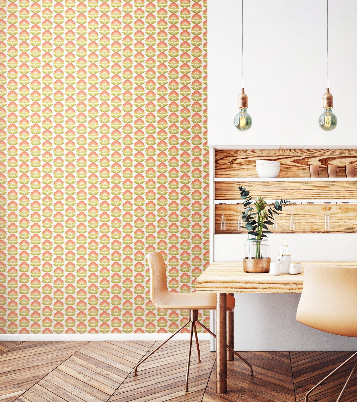 Hoopla Walls Retro Flower Apricot Mix